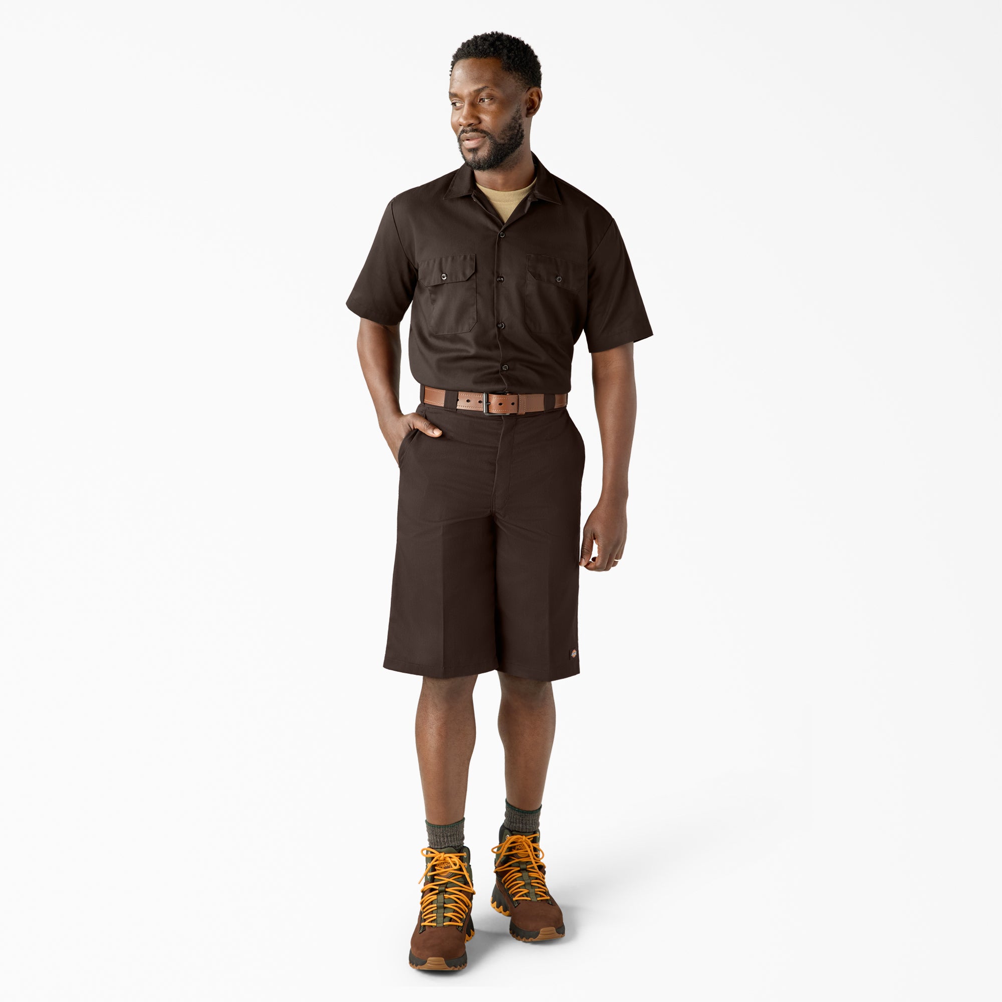 Loose Fit Flat Front Work Shorts. 13 - Image 5