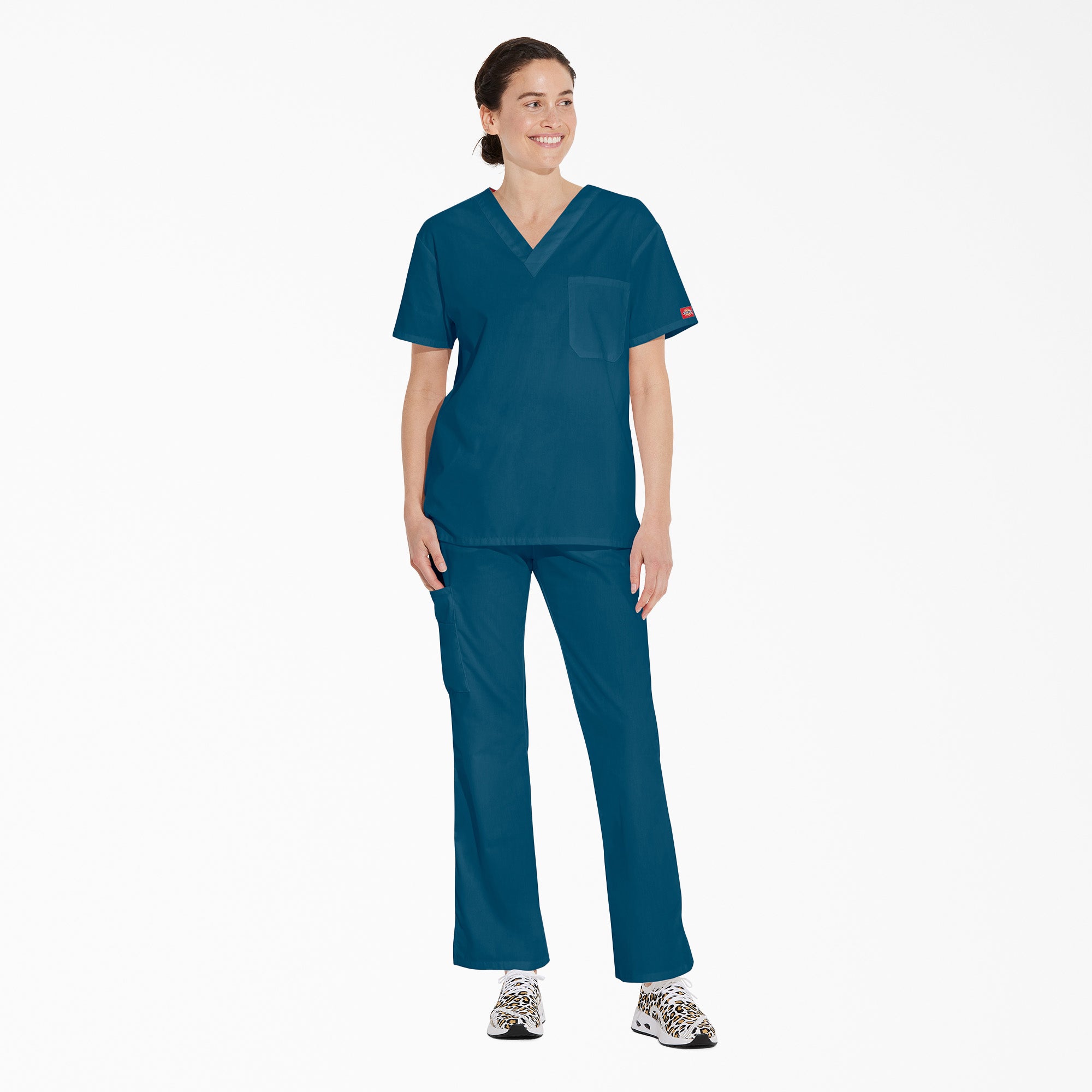 Unisex EDS Signature V-Neck Scrub Top - Image 5