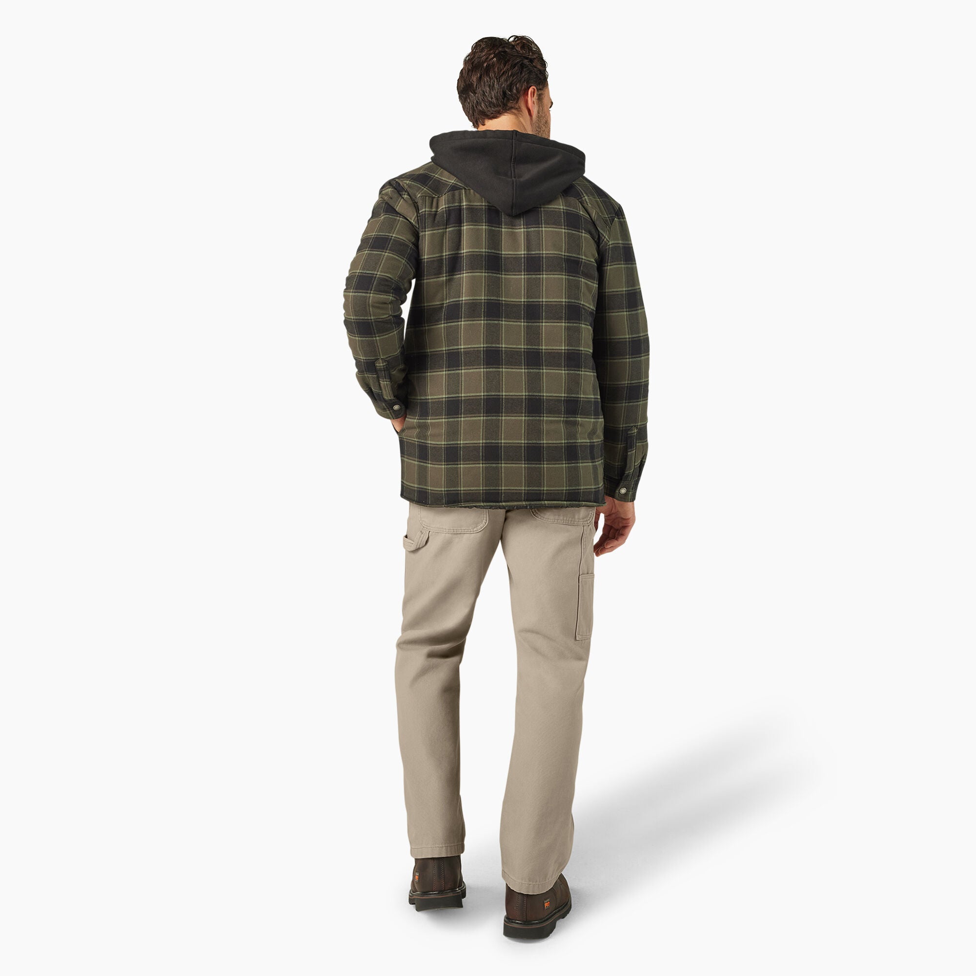 Water Repellent Flannel Hooded Shirt Jacket - Image 5