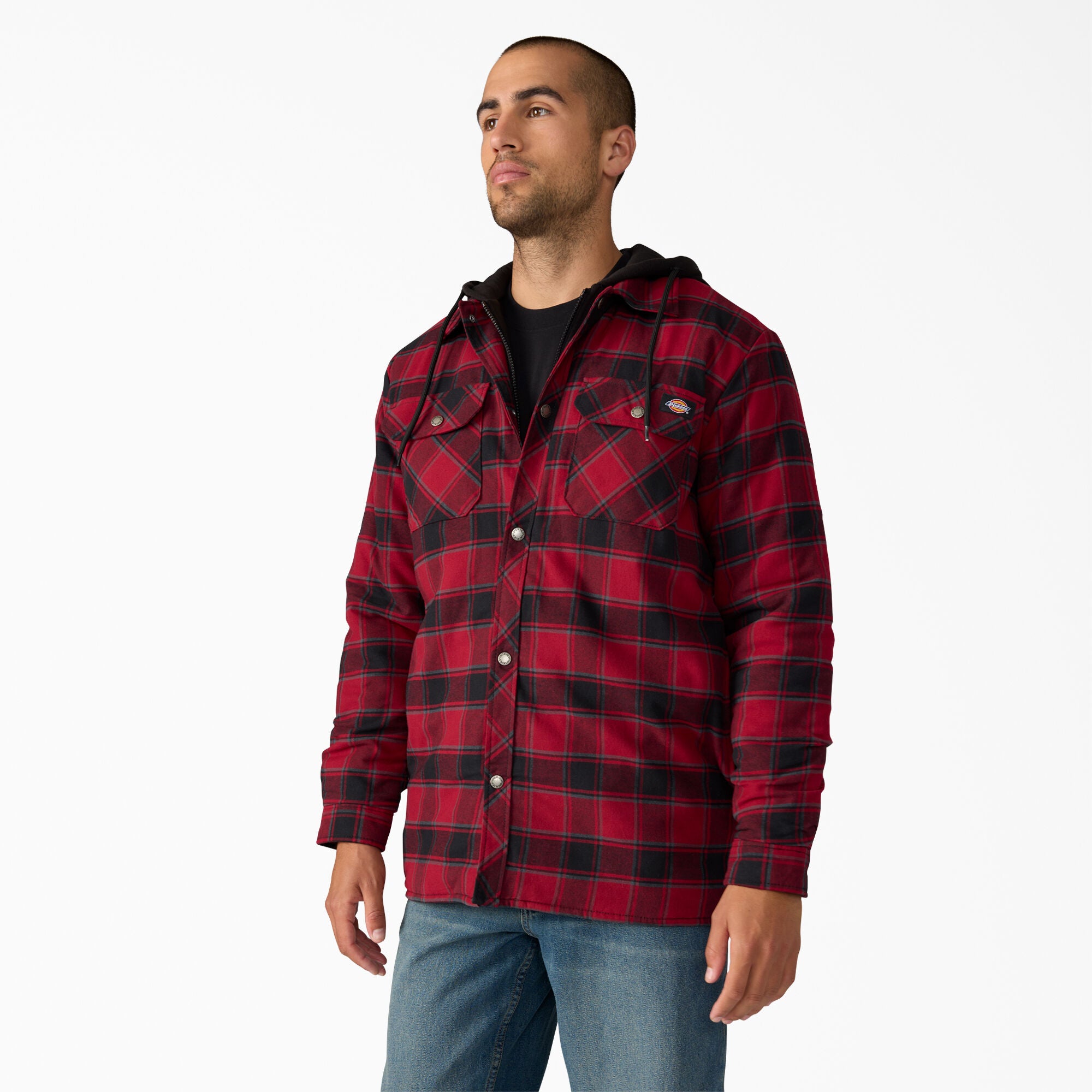 Water Repellent Flannel Hooded Shirt Jacket - Image 3