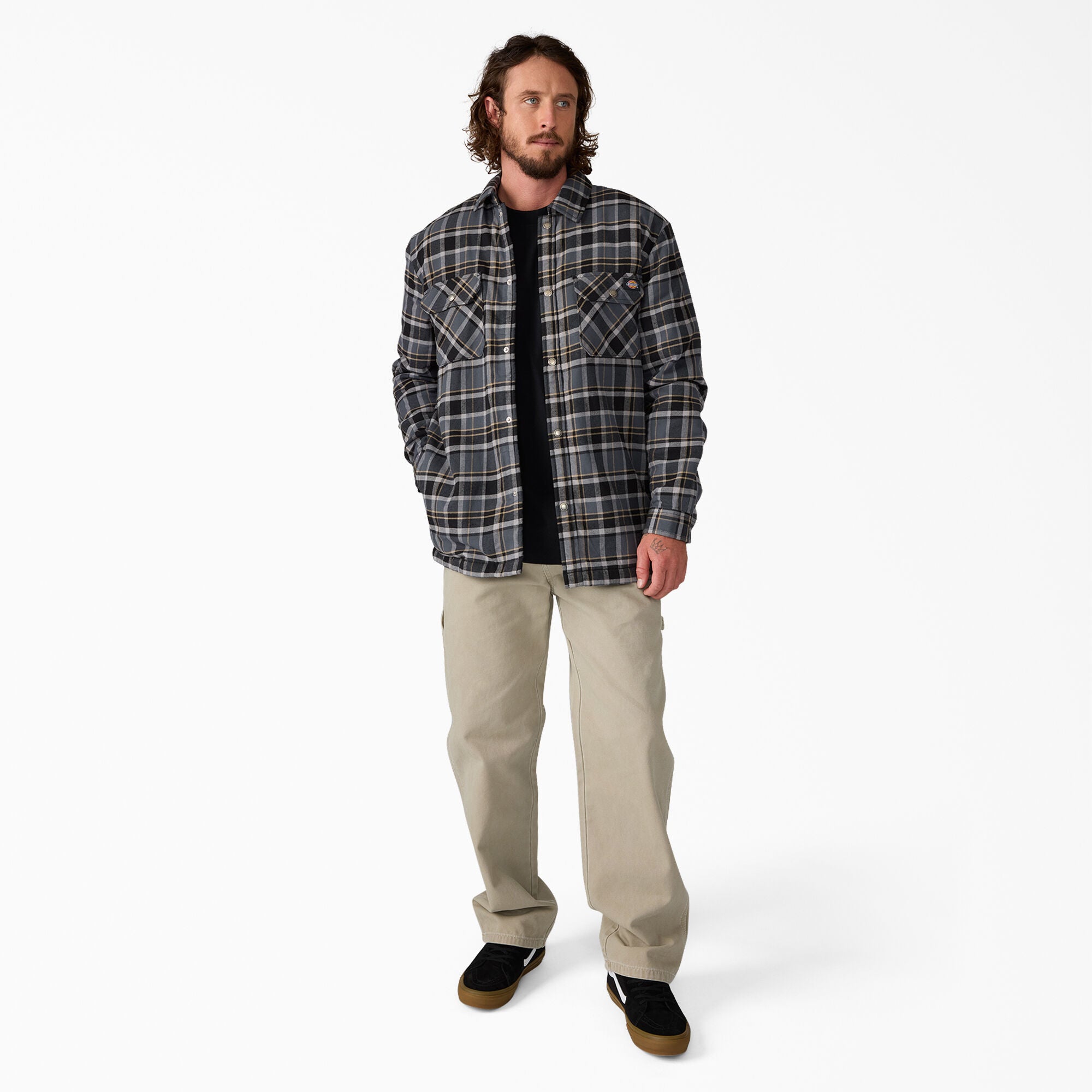 Water Repellent Fleece-Lined Flannel Shirt Jacket - Image 4