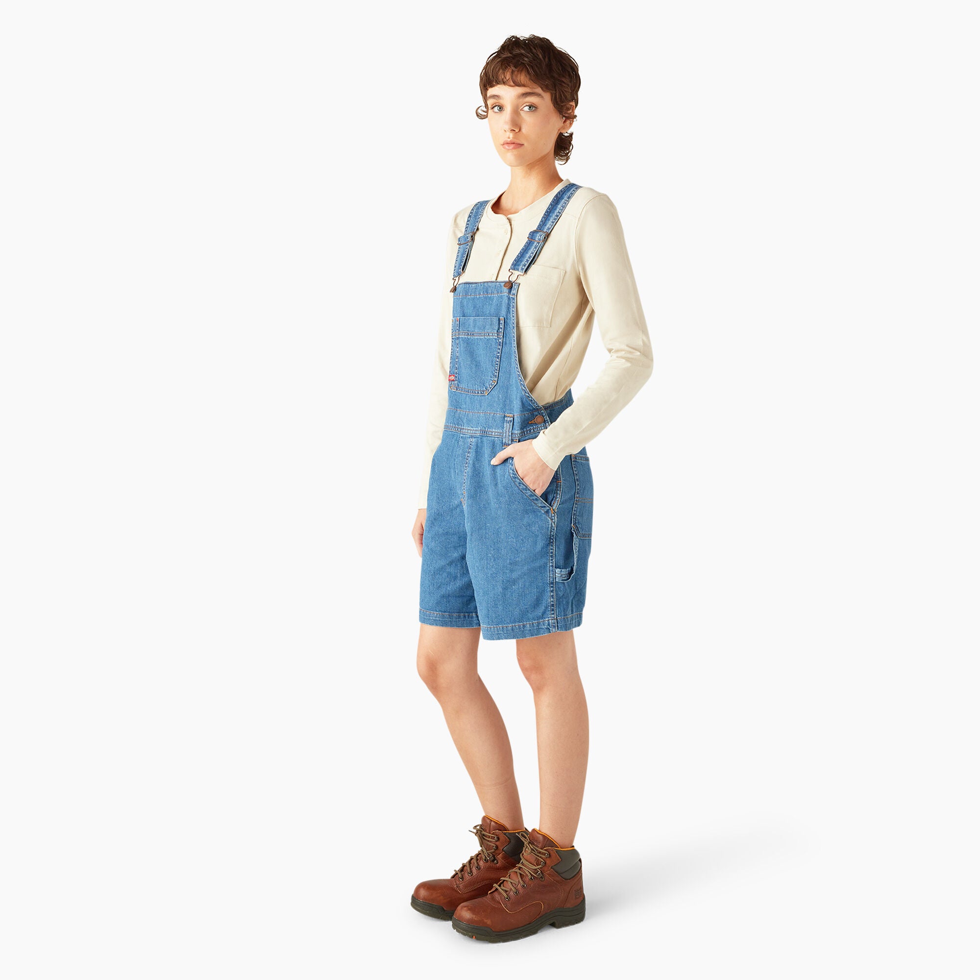 Women's Relaxed Fit Bib Shortalls. 7 - Image 2