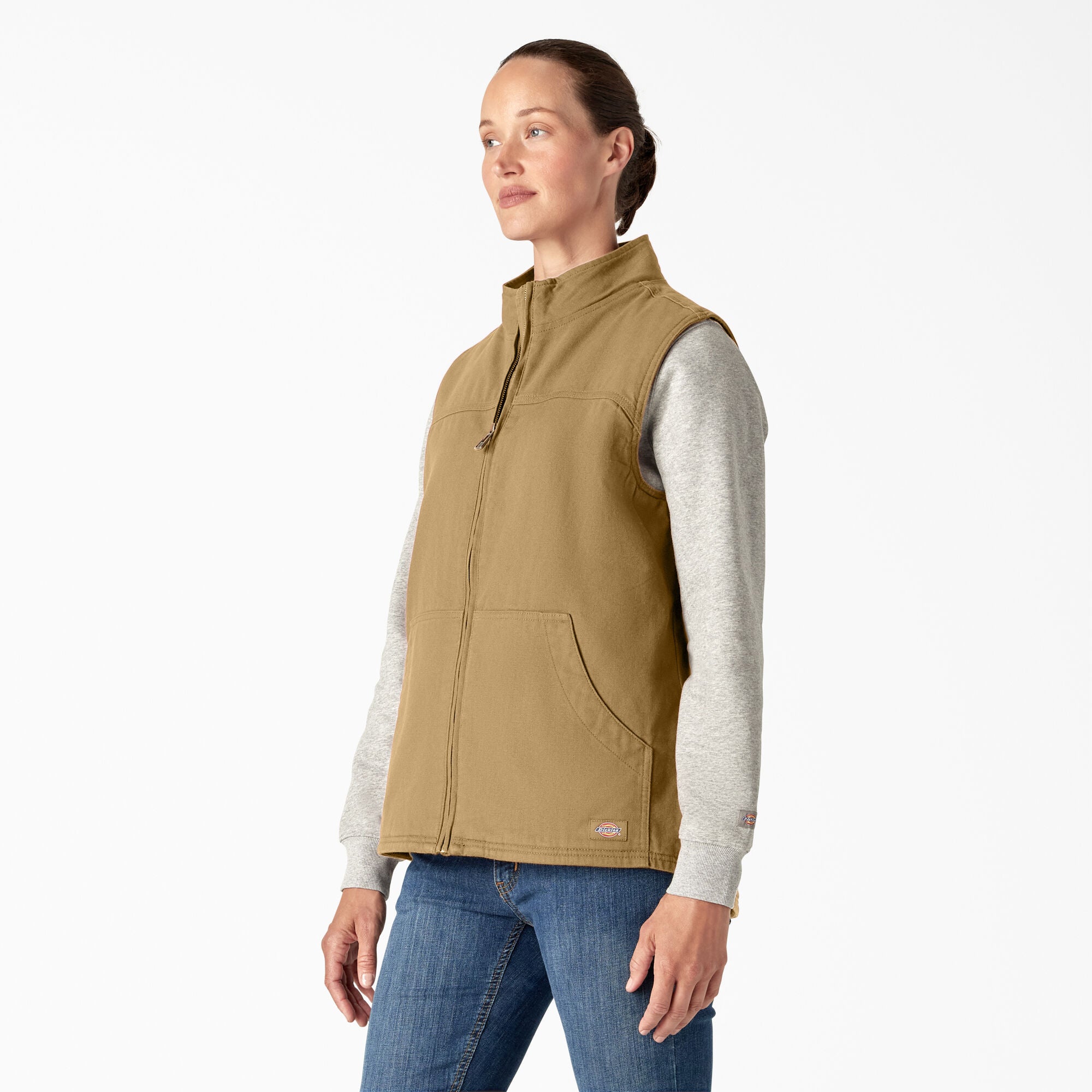 Women's Fleece Lined Duck Canvas Vest - Image 3