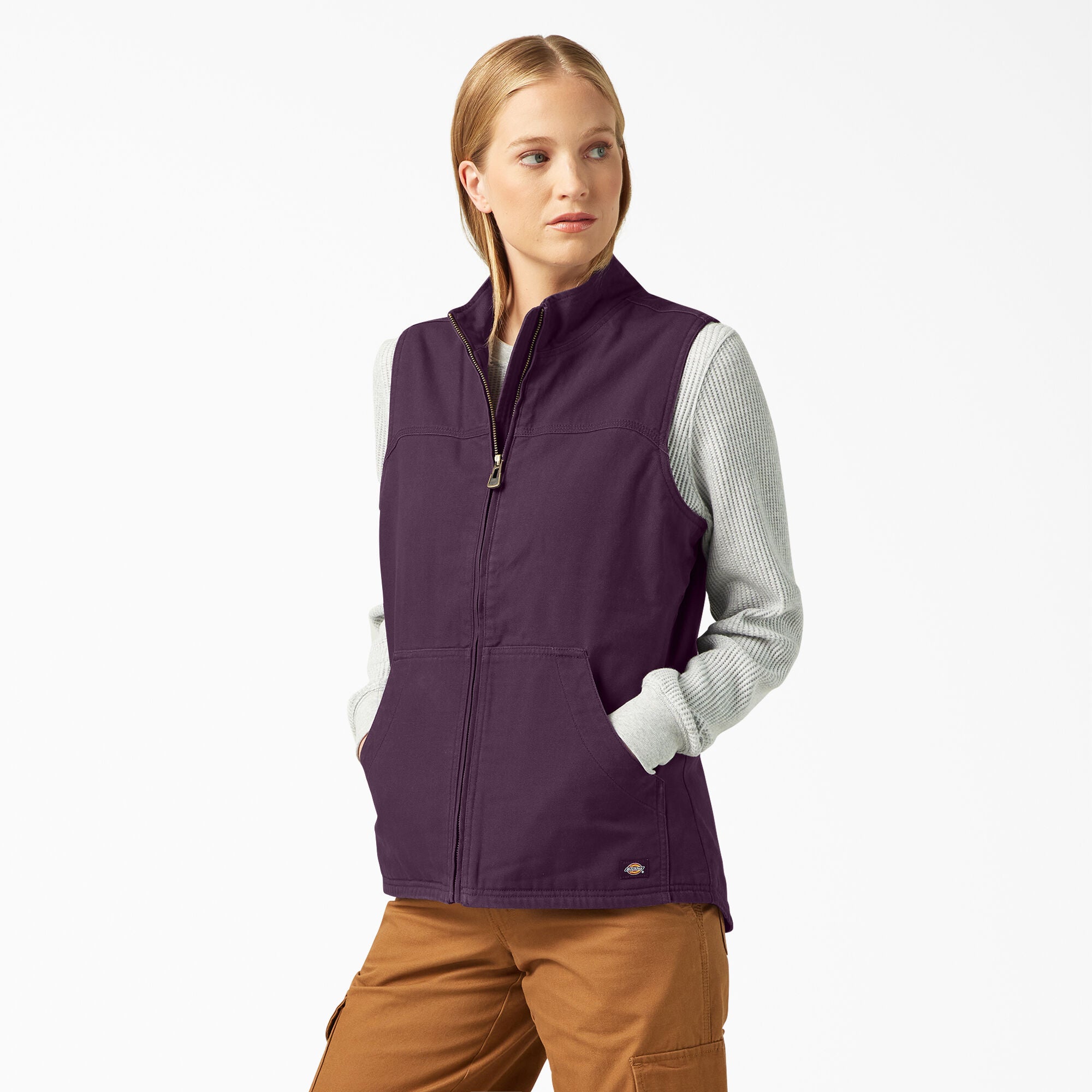 Women's Fleece Lined Duck Canvas Vest - Image 3