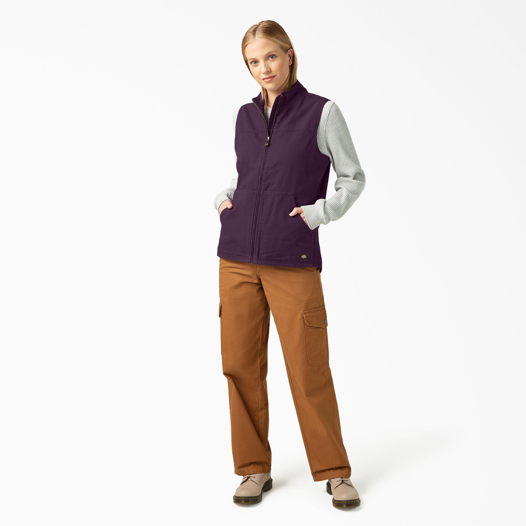 Women's Fleece Lined Duck Canvas Vest - Image 4