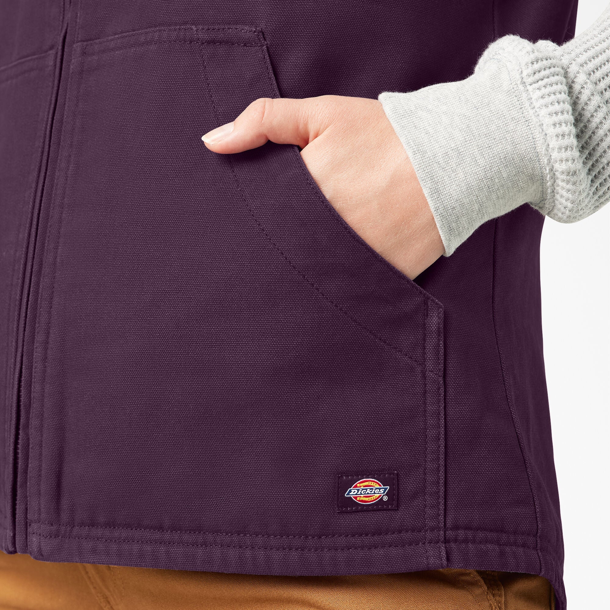 Women's Fleece Lined Duck Canvas Vest - Image 7