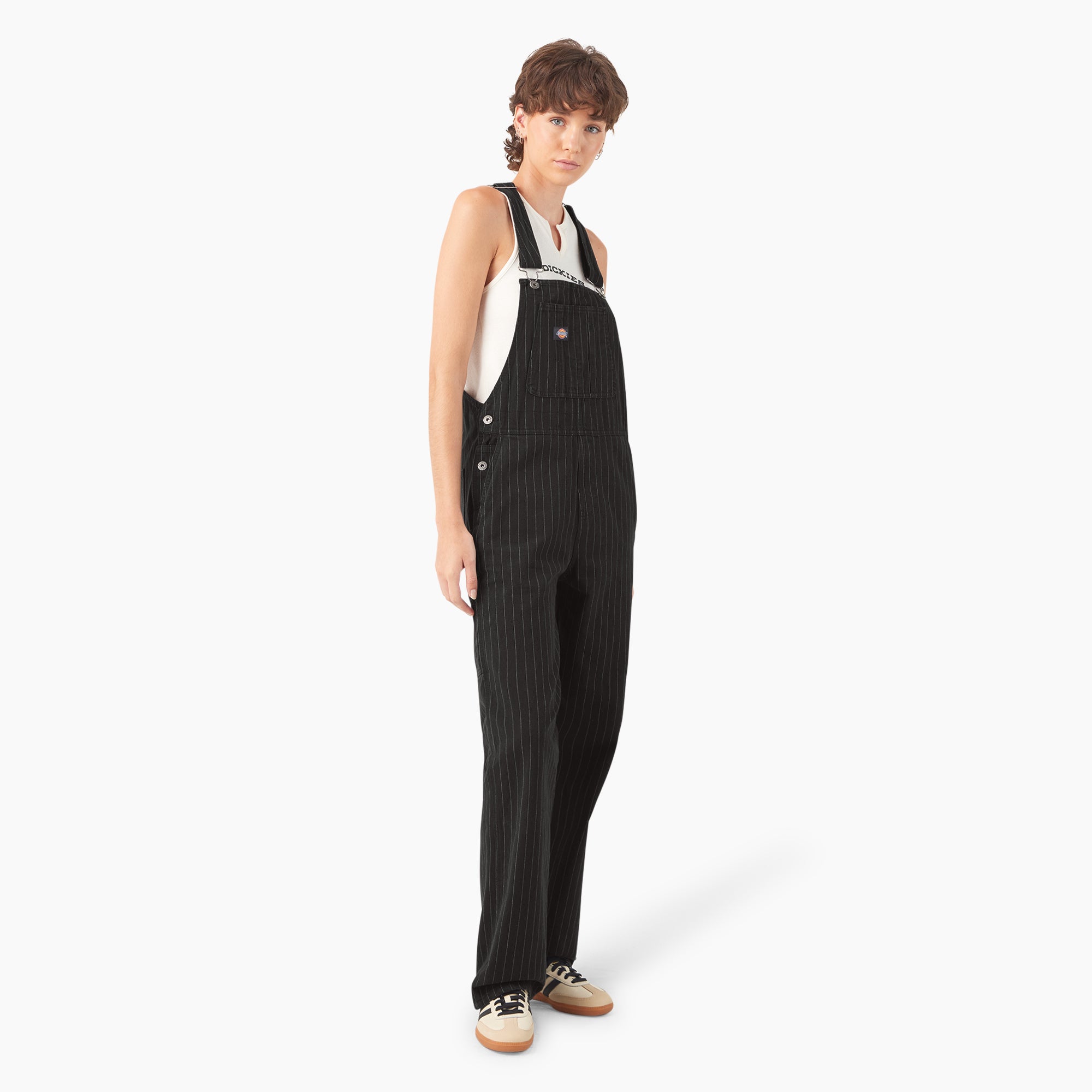 Women's Pinstripe Service Bib Overalls - Image 4