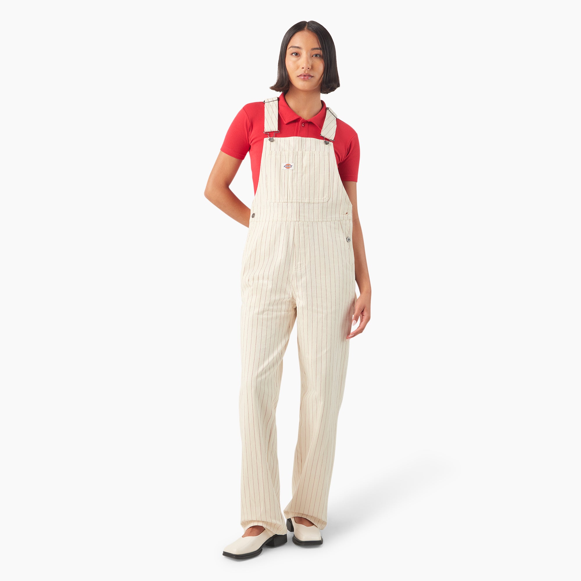 Women's Pinstripe Service Bib Overalls - Image 5