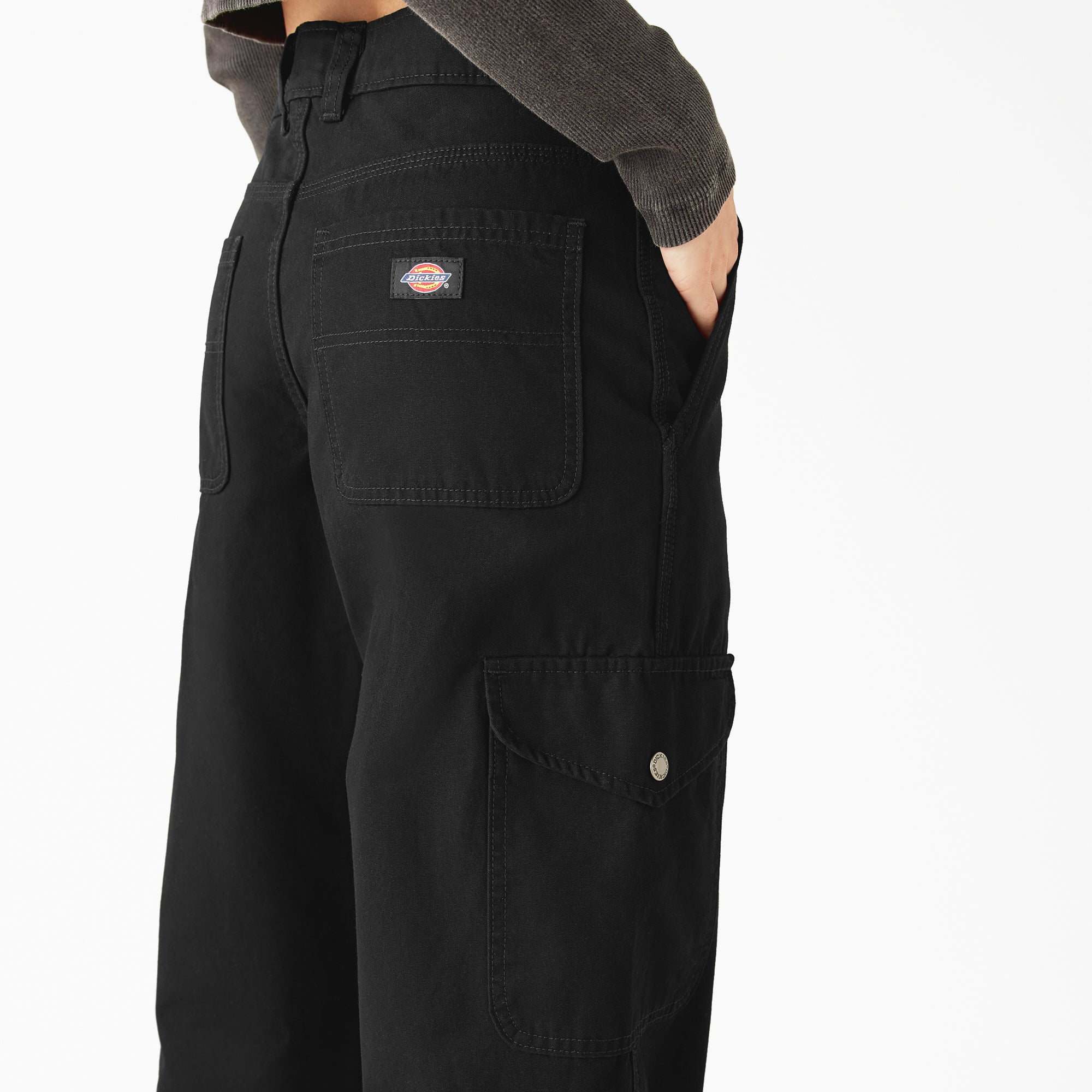 Women's Relaxed Fit Duck Canvas Cargo Pants - Image 9