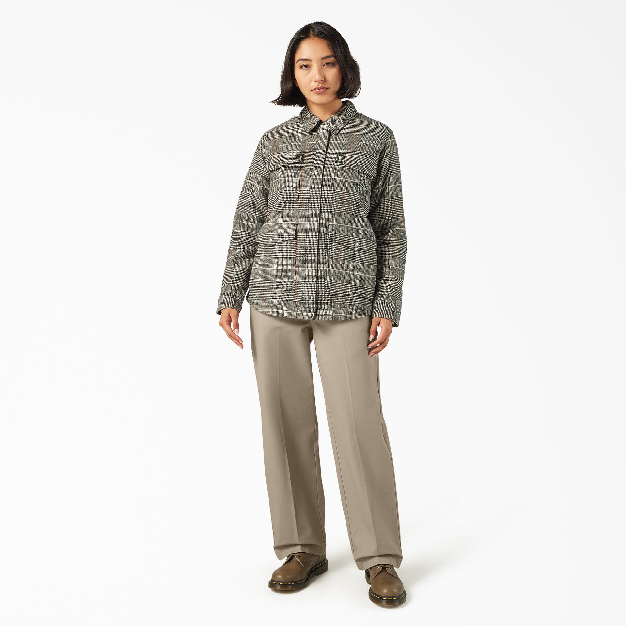 Women's Fleece Lined Flannel Chore Coat - Image 4
