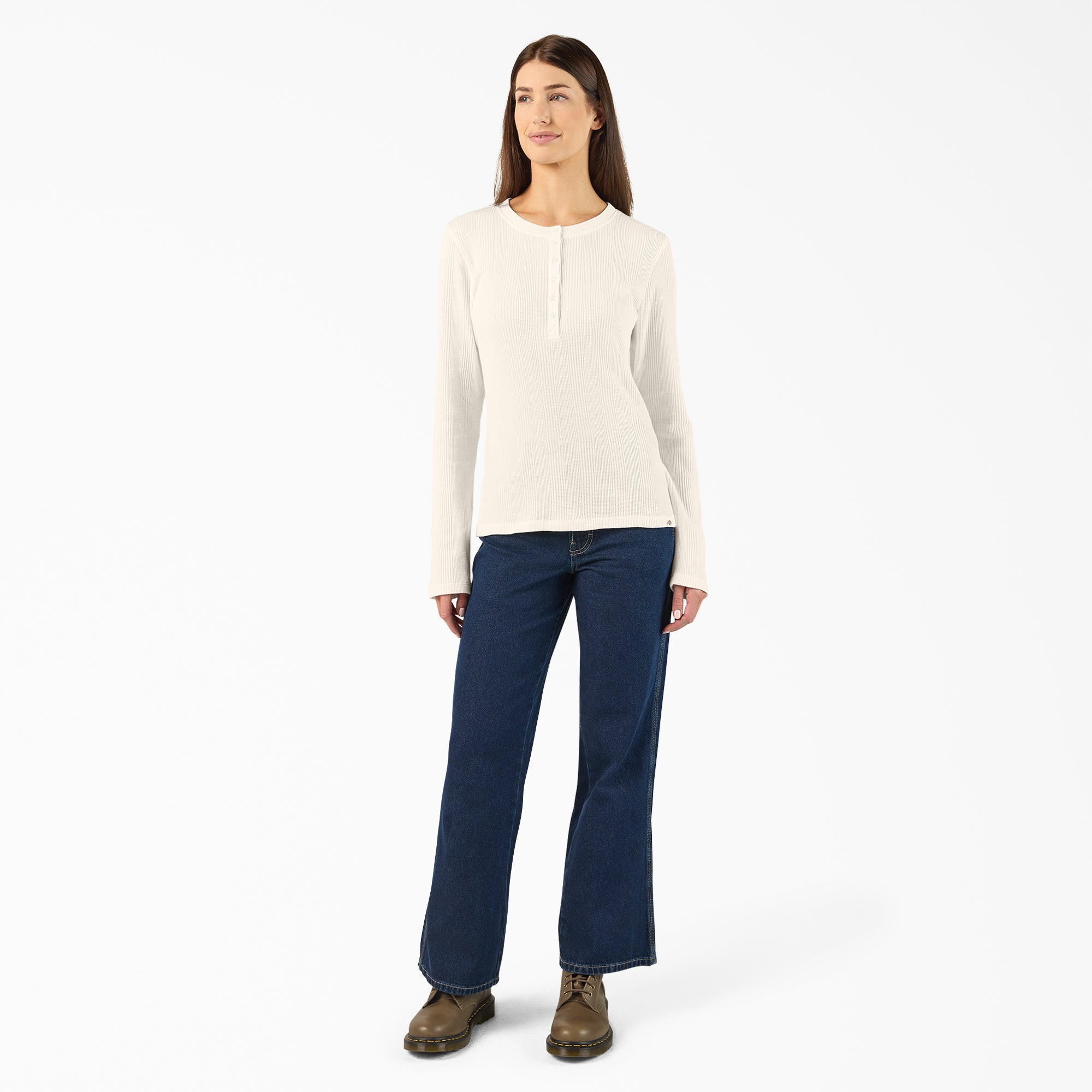 Women's Crewneck Henley Shirt - Image 4