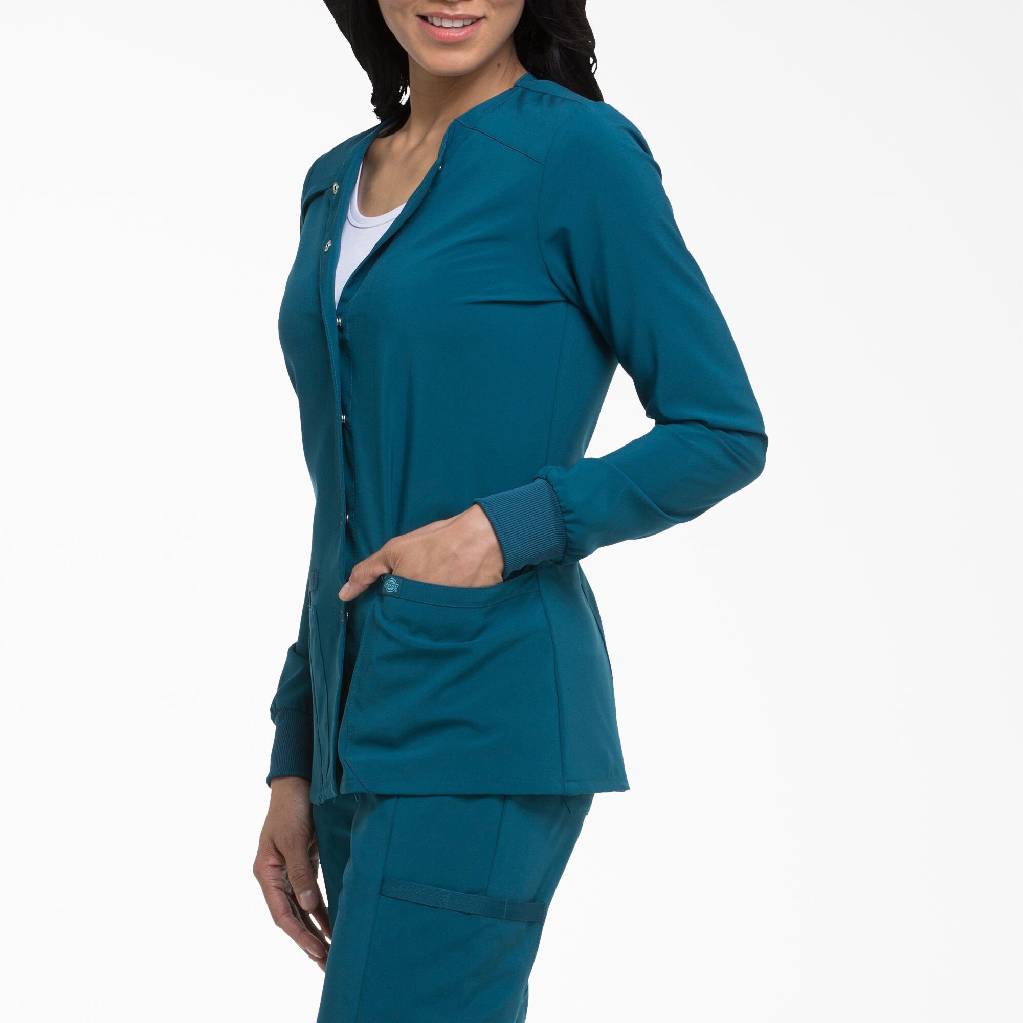 Women's EDS Essentials Snap Front Scrub Jacket - Image 3