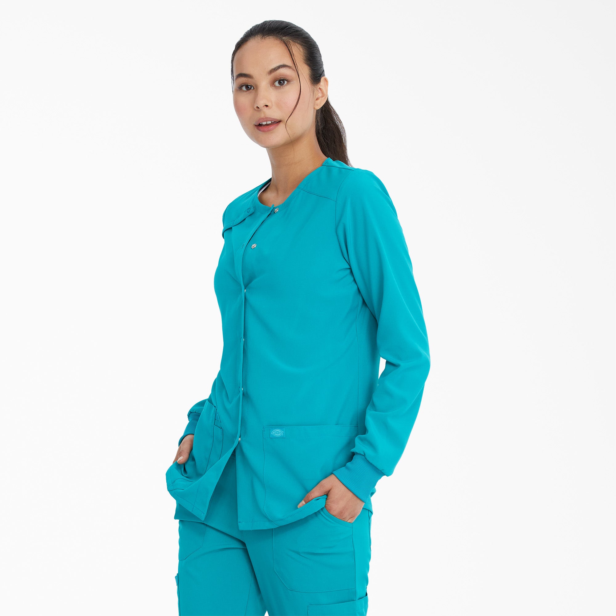 Women's EDS Essentials Snap Front Scrub Jacket - Image 3