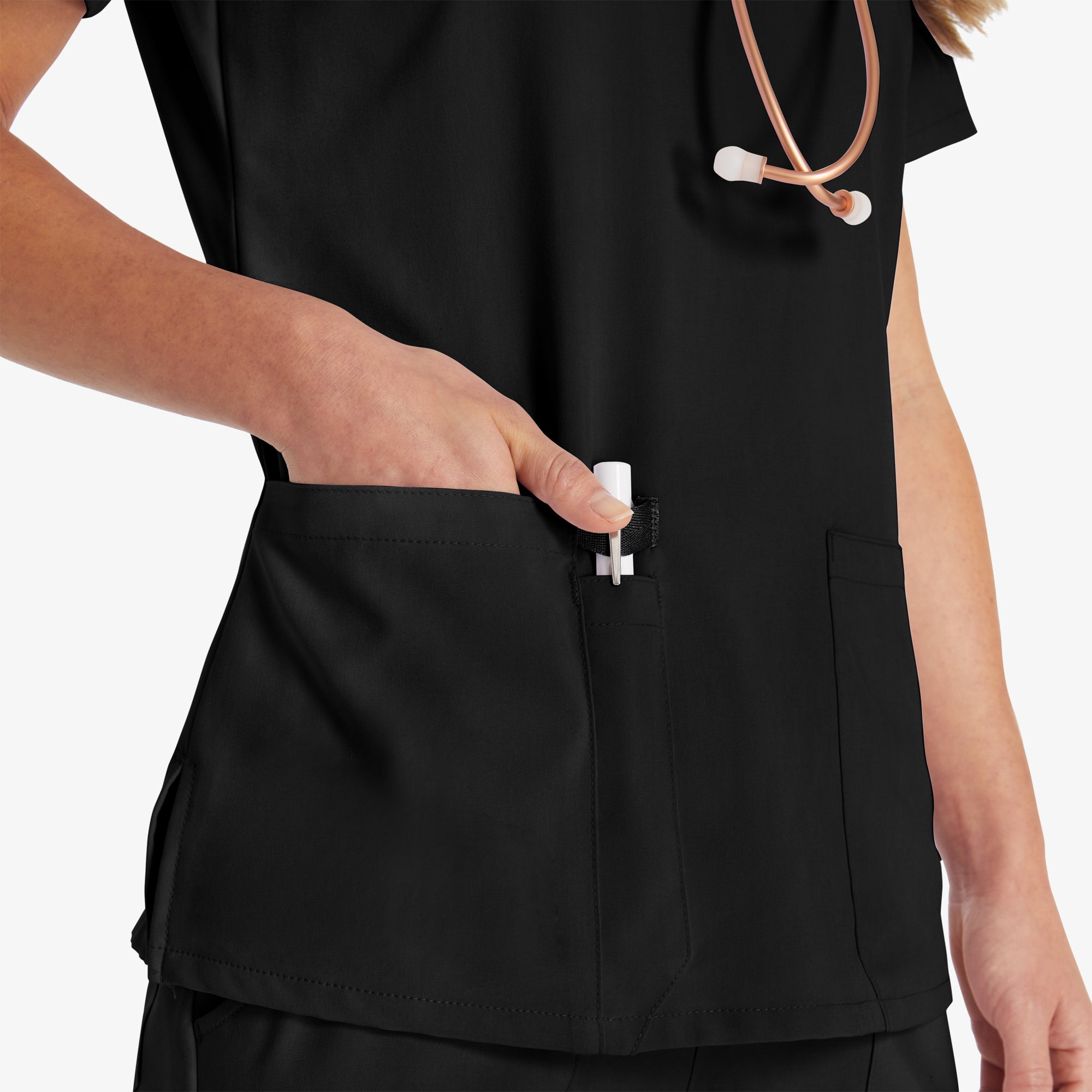 Women's EDS Essentials V-Neck Scrub Top - Image 6