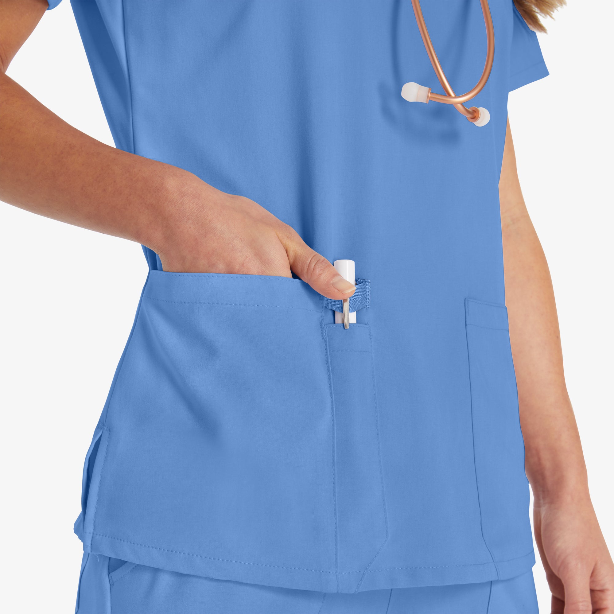 Women's EDS Essentials V-Neck Scrub Top - Image 6
