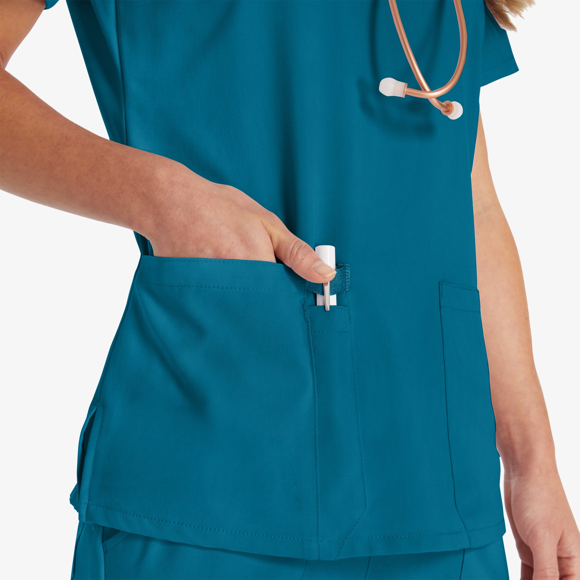 Women's EDS Essentials V-Neck Scrub Top - Image 6
