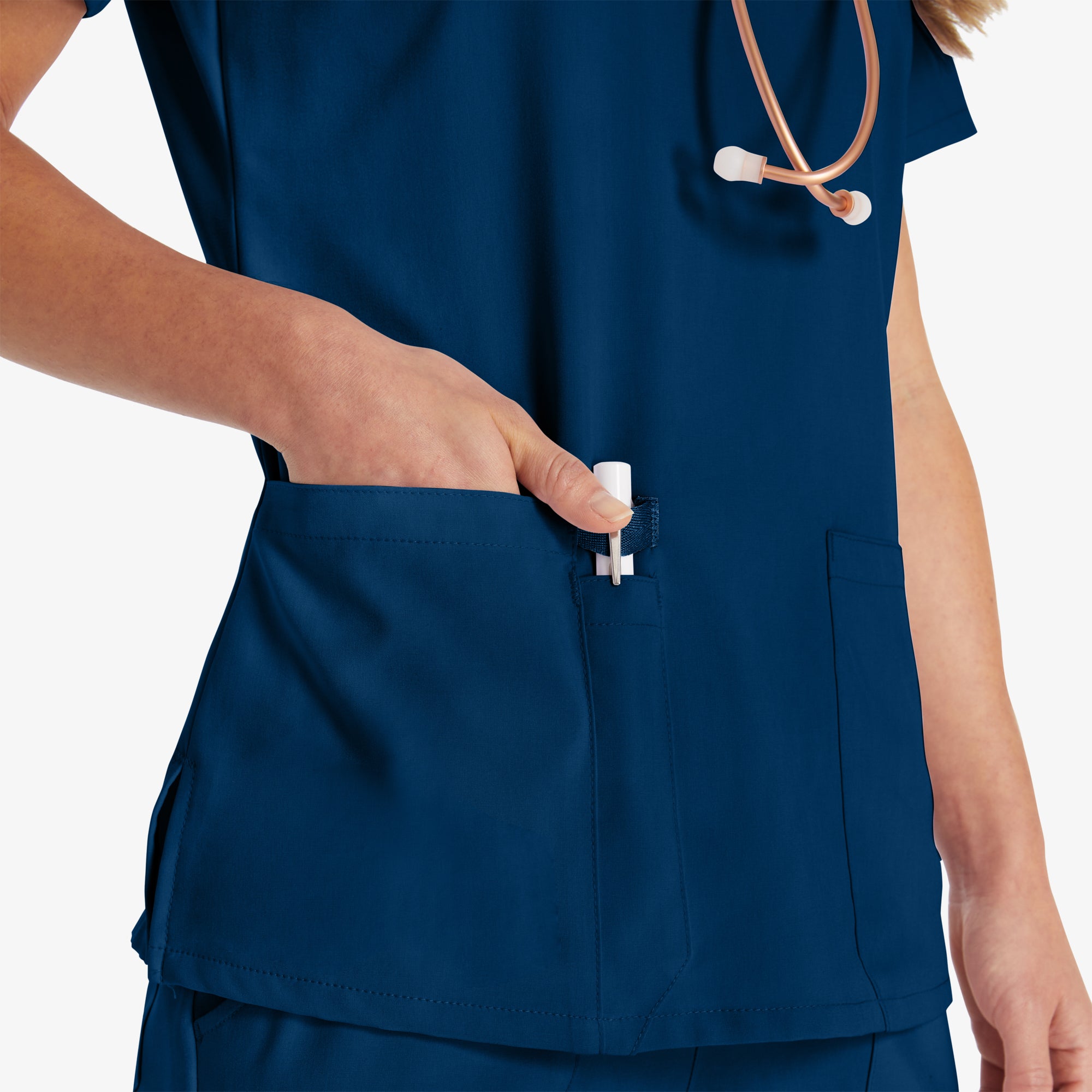 Women's EDS Essentials V-Neck Scrub Top - Image 6