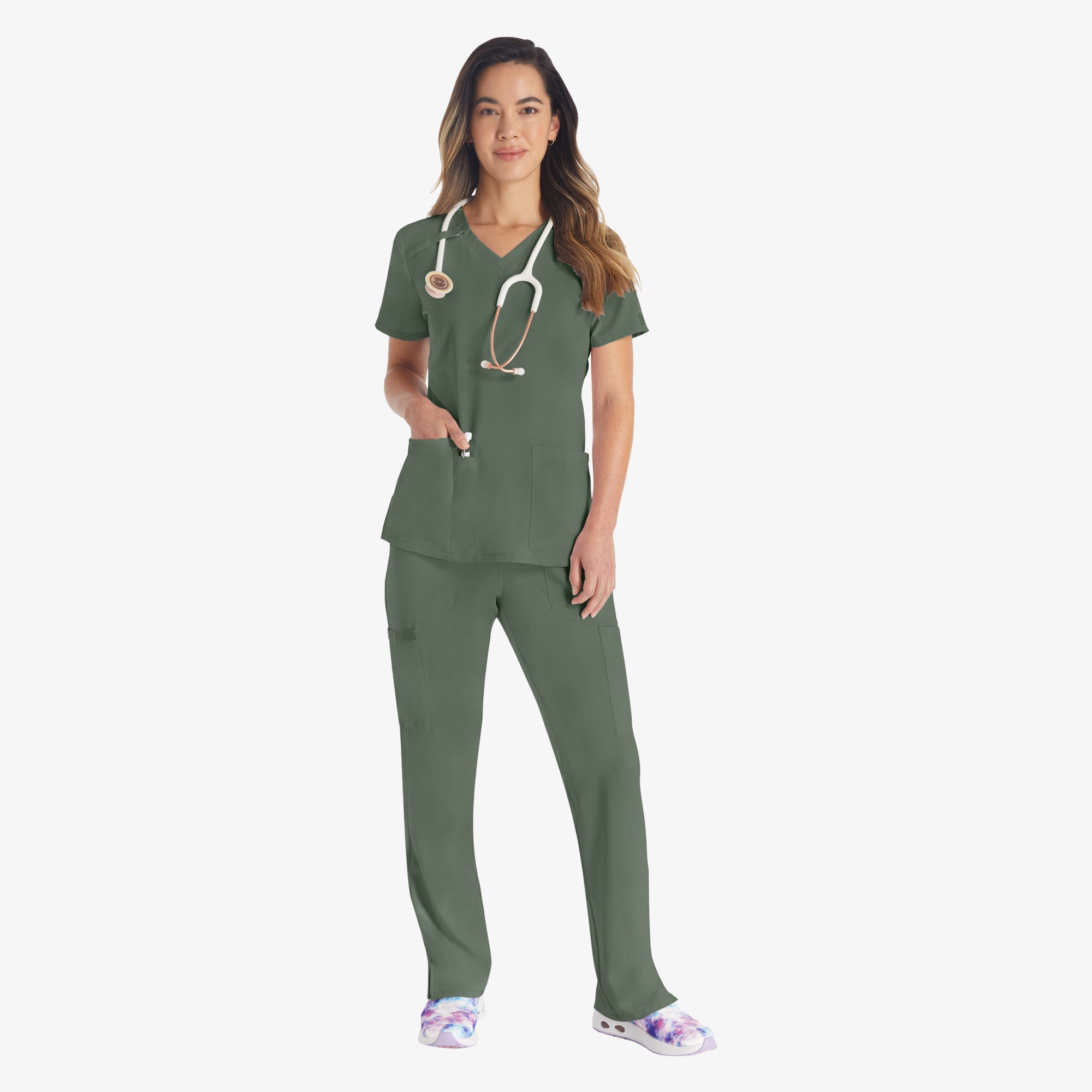 Women's EDS Essentials V-Neck Scrub Top - Image 5