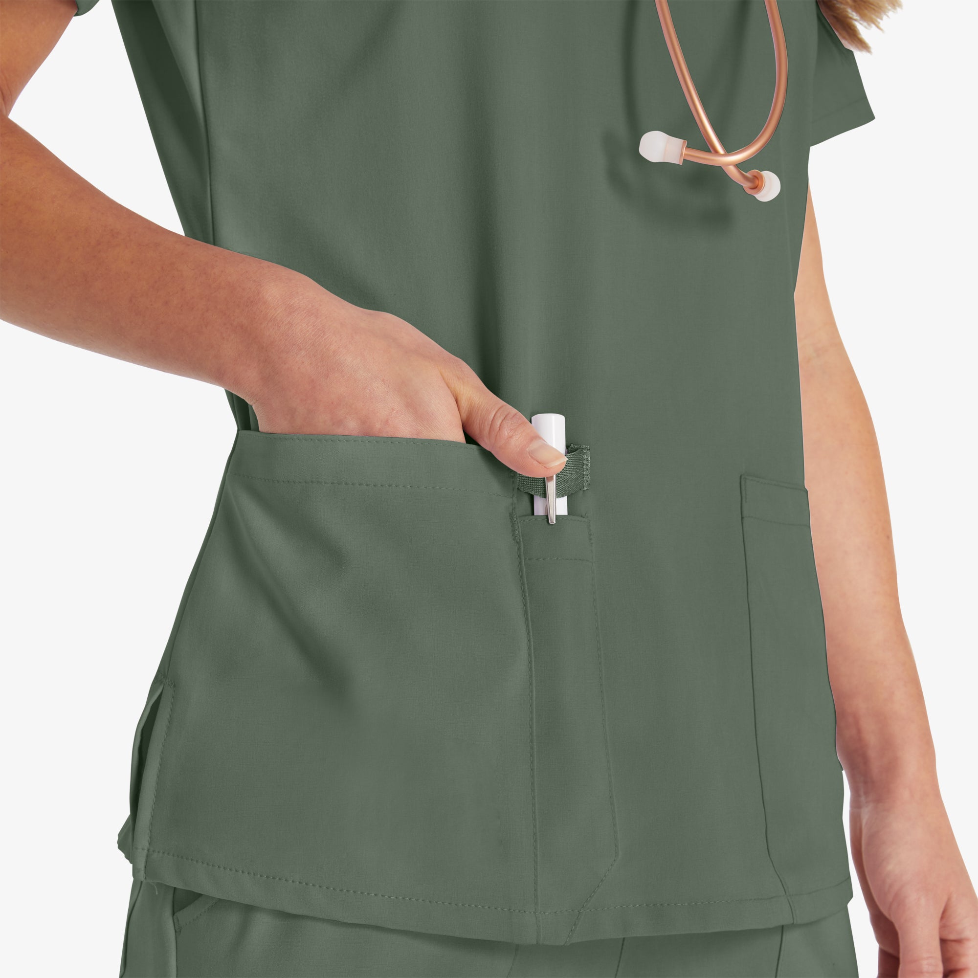 Women's EDS Essentials V-Neck Scrub Top - Image 6