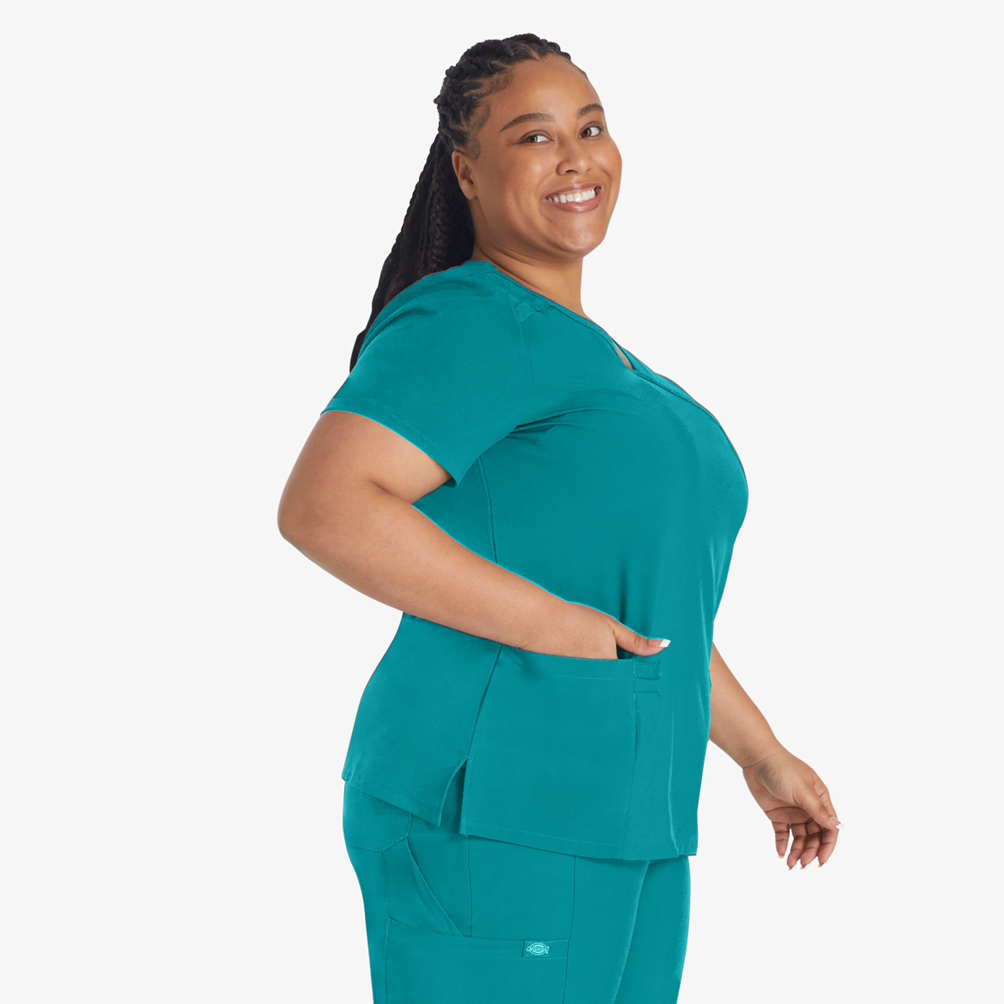 Women's EDS Essentials Mock Wrap Scrub Top - Image 4