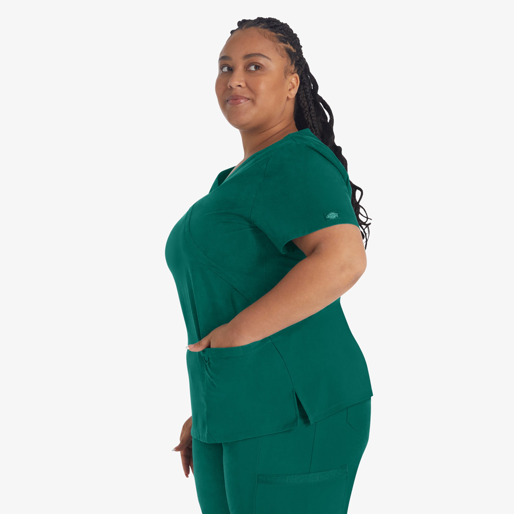 Women's EDS Essentials Mock Wrap Scrub Top - Image 3