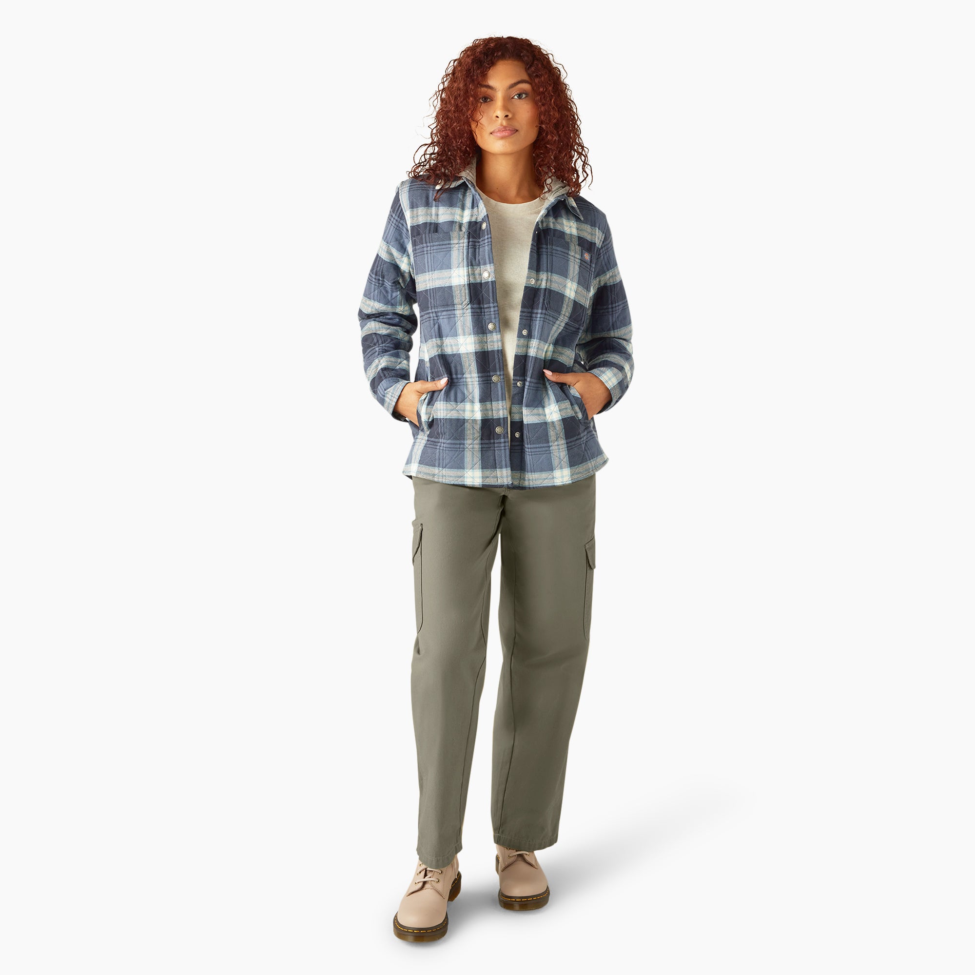 Women's Flannel Hooded Shirt Jacket - Image 4