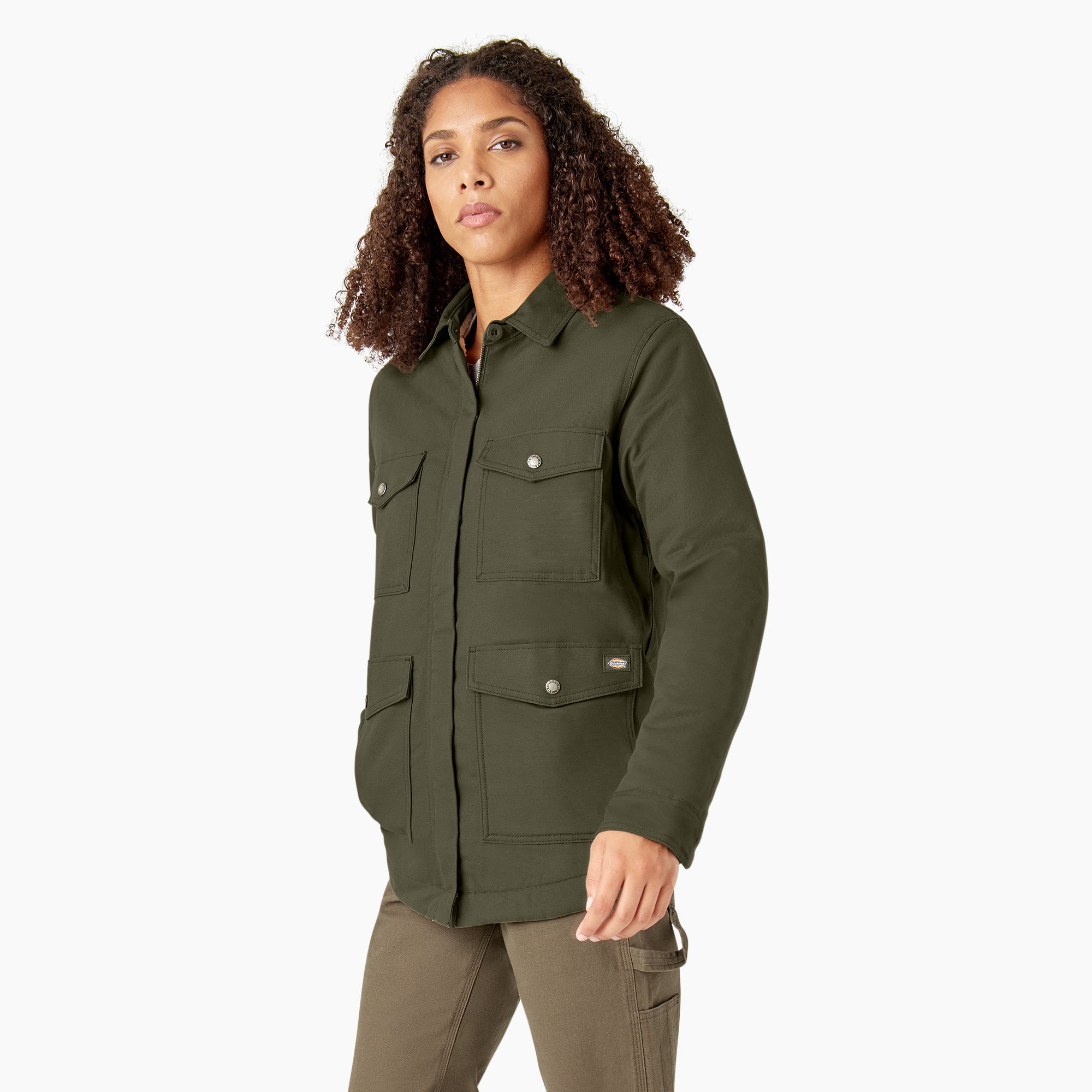 Women's Duck High Pile Fleece Lined Chore Coat - Image 3