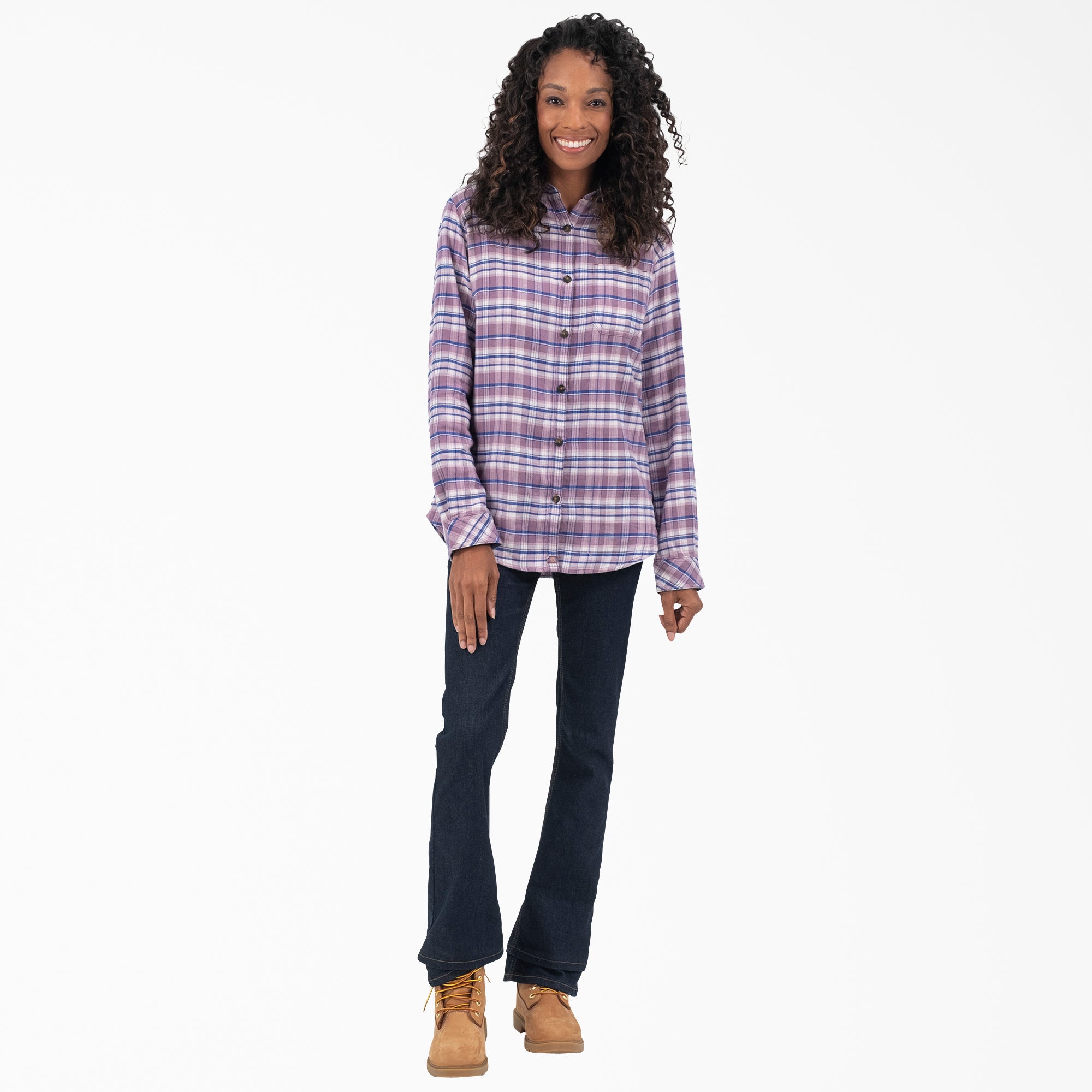 Women's Plaid Flannel Long Sleeve Shirt - Image 4