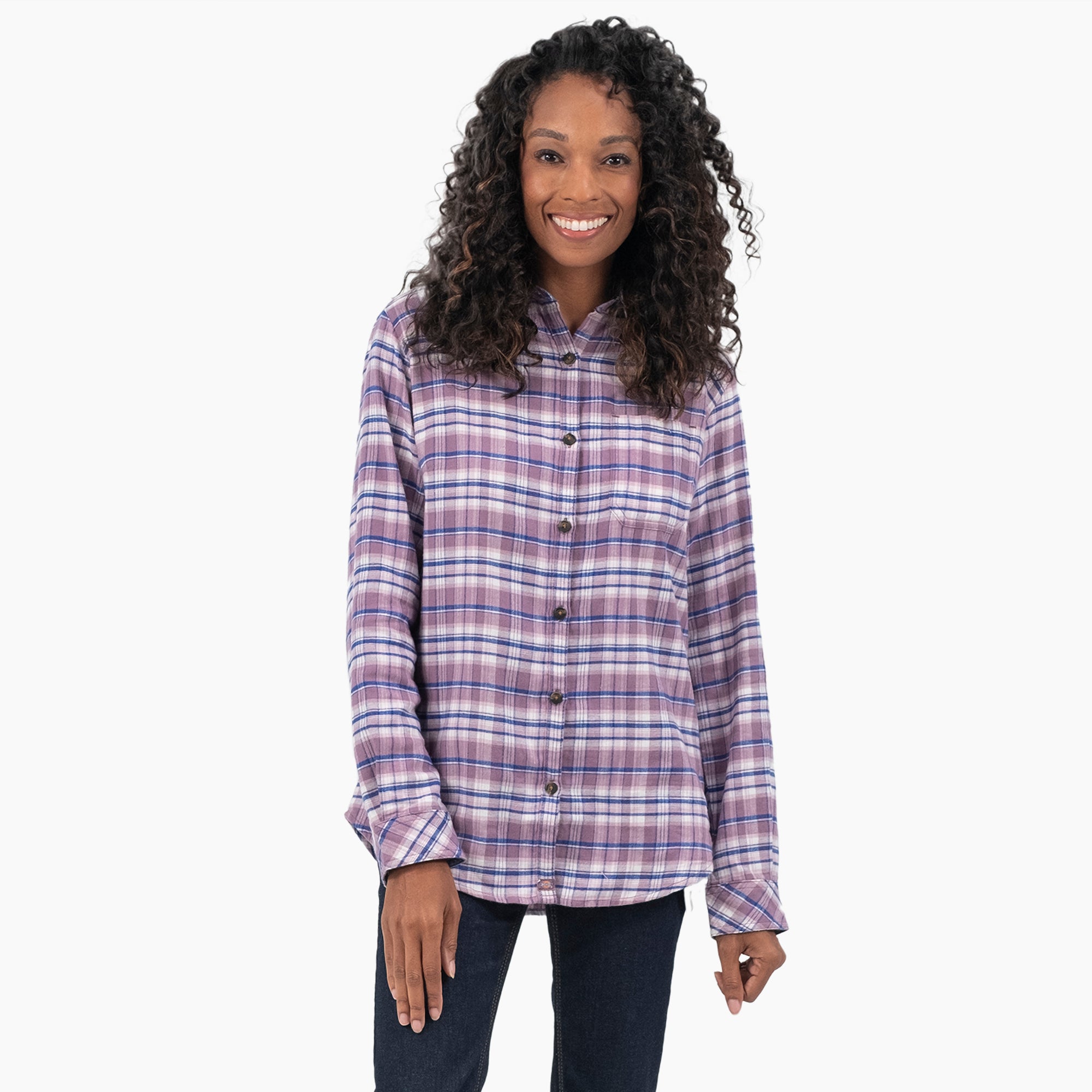 Women's Plaid Flannel Long Sleeve Shirt