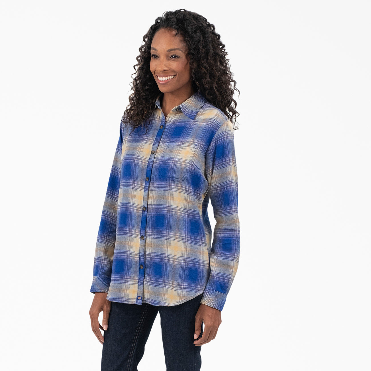 Women's Plaid Flannel Long Sleeve Shirt - Image 3