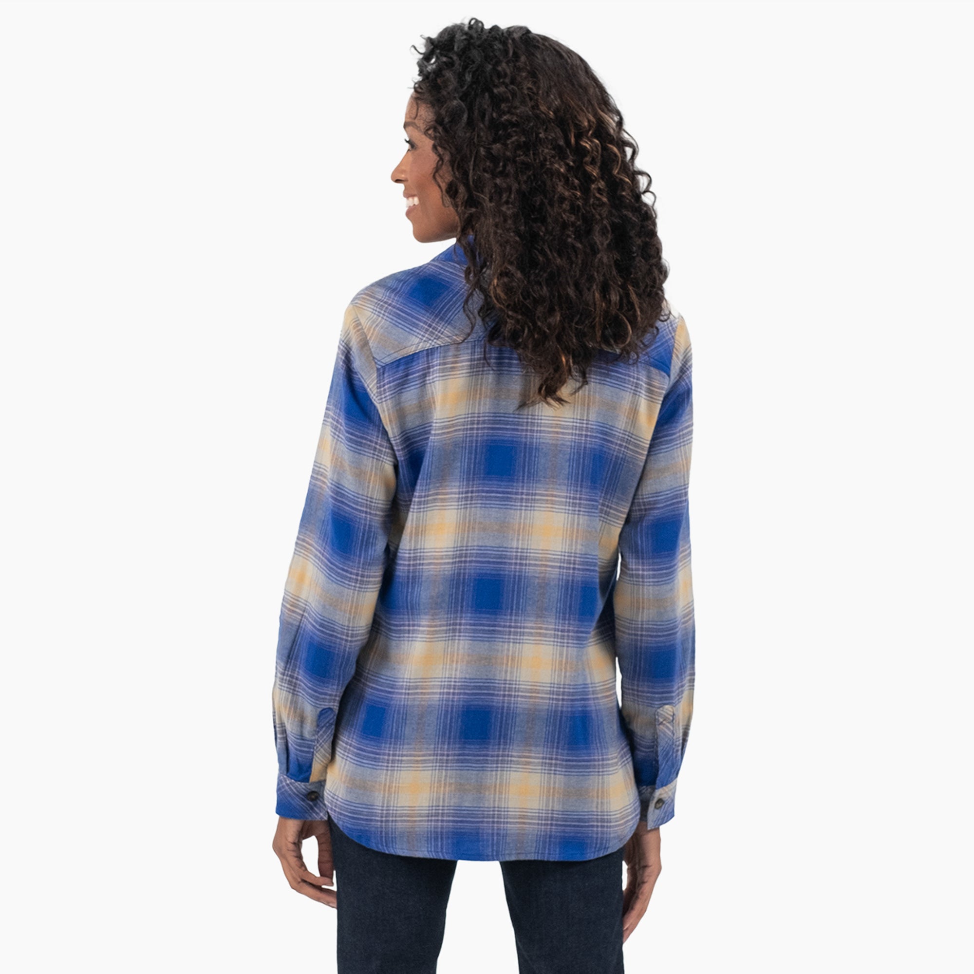 Women's Plaid Flannel Long Sleeve Shirt - Image 2
