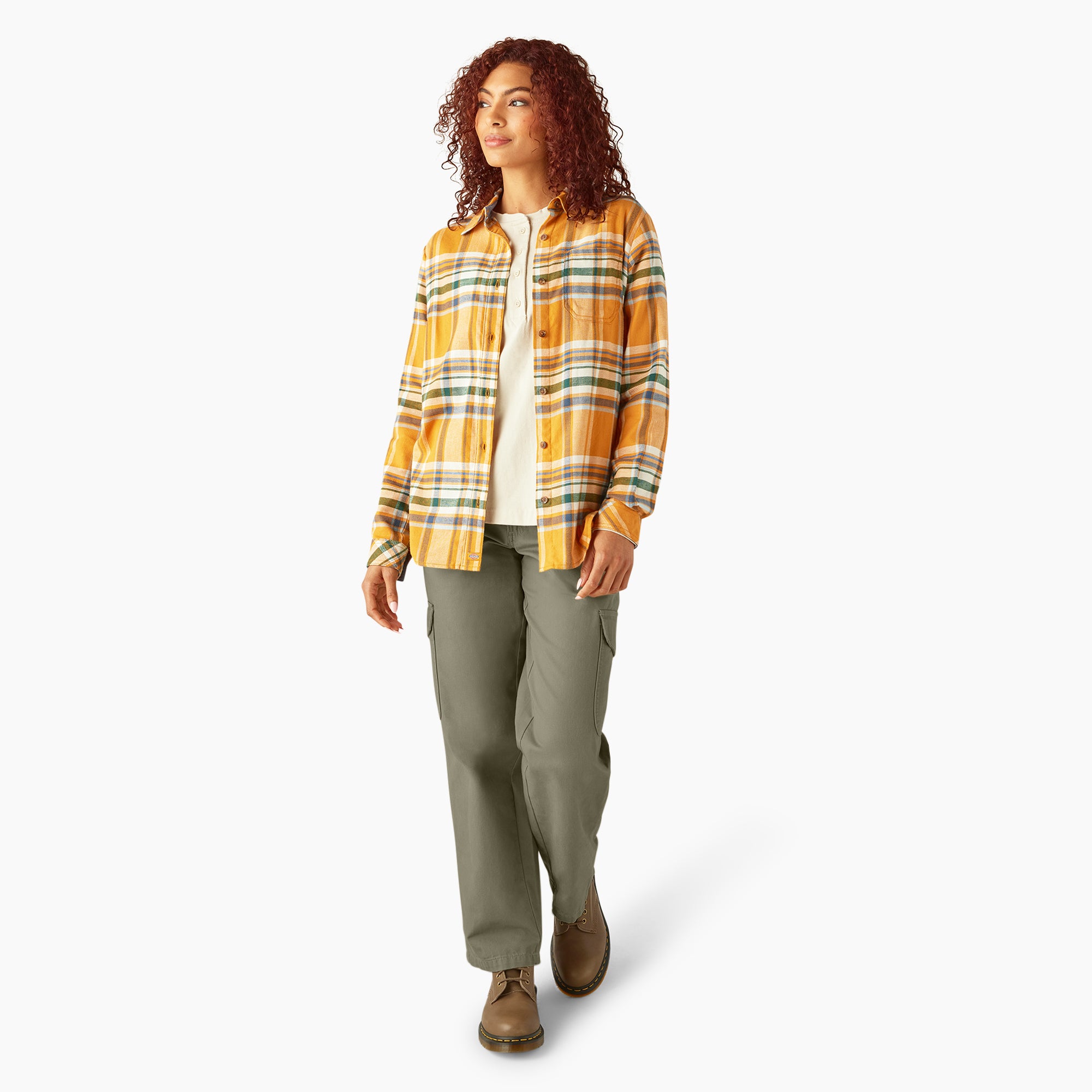 Women's Plaid Flannel Long Sleeve Shirt - Image 4