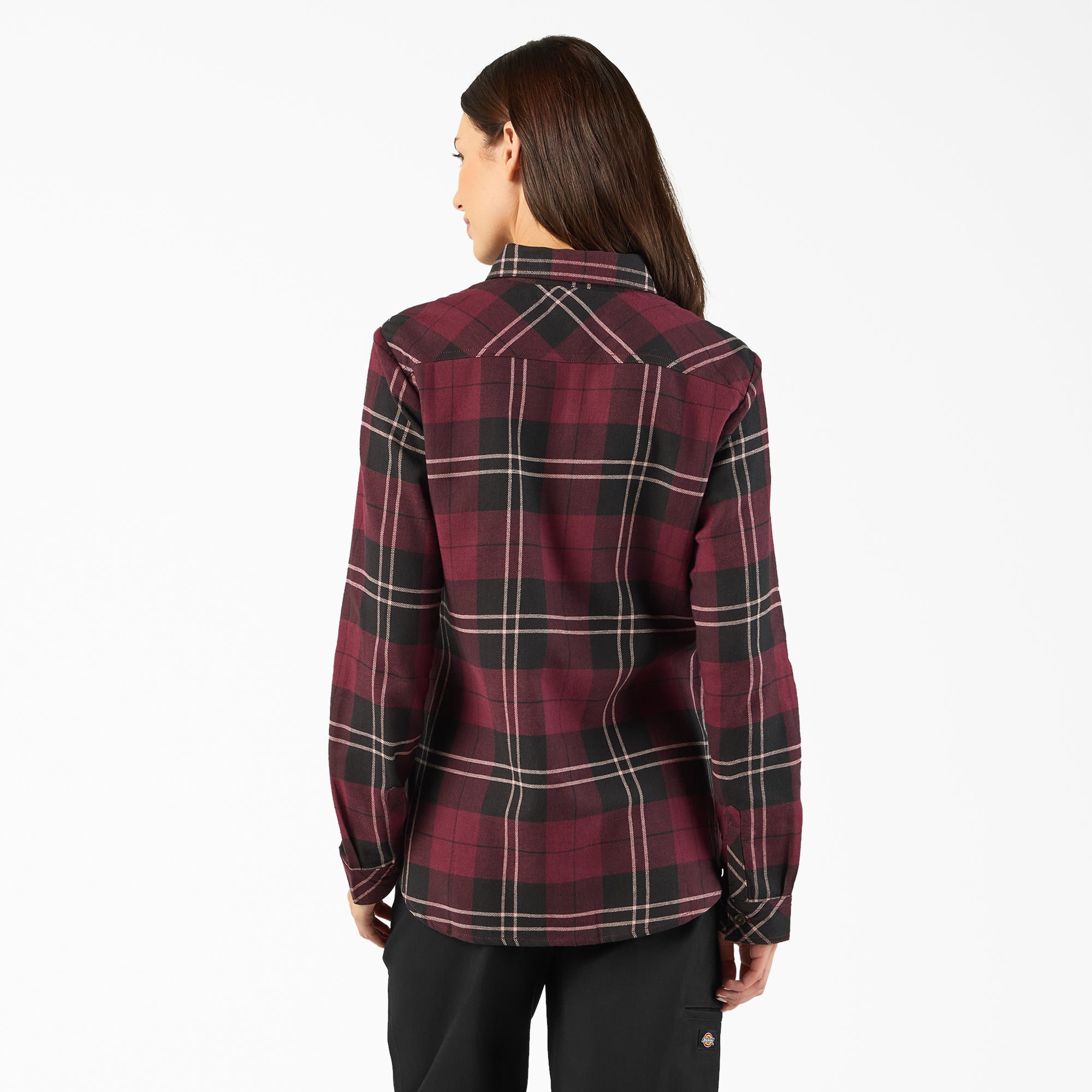 Women's Plaid Flannel Long Sleeve Shirt - Image 2