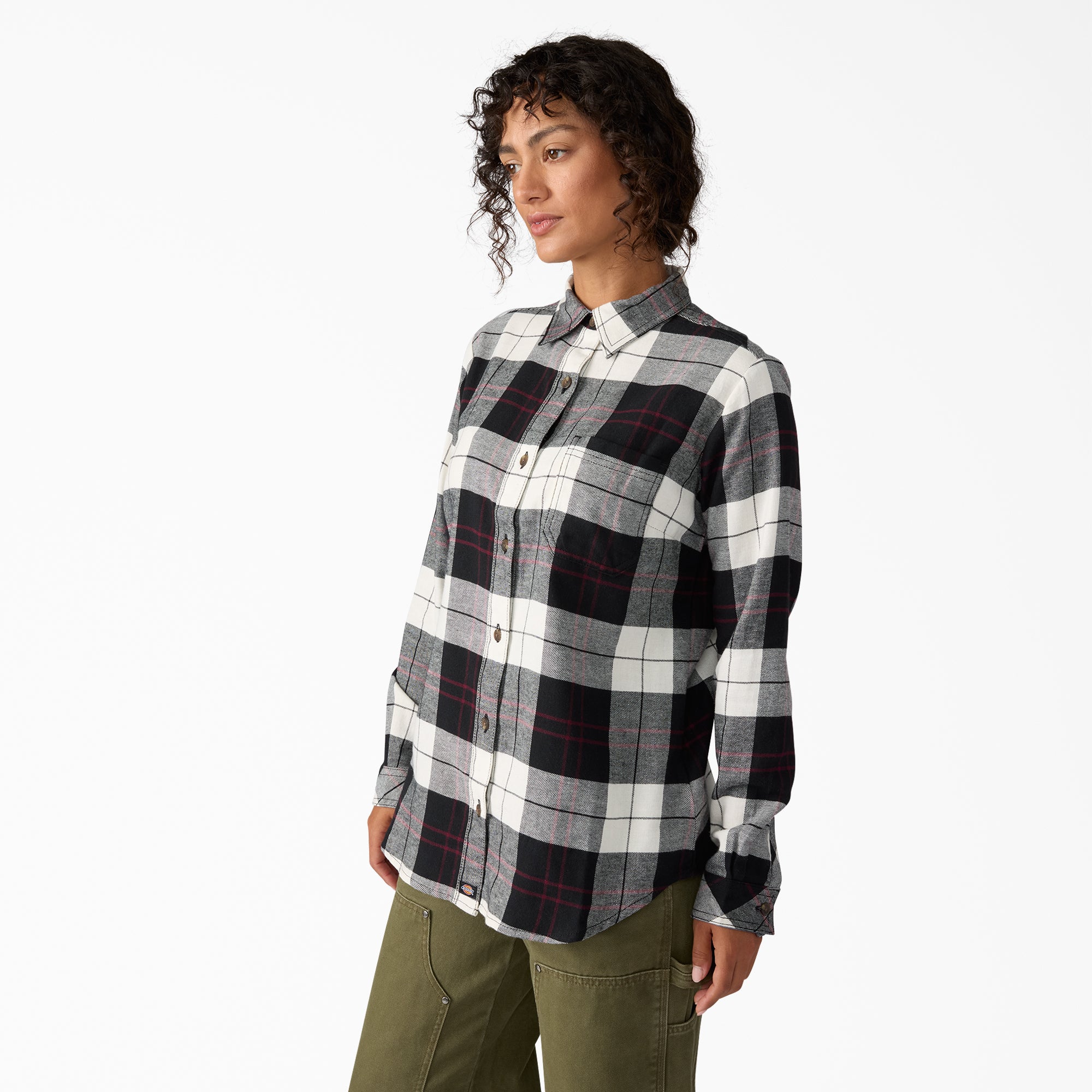 Women's Plaid Flannel Long Sleeve Shirt - Image 3
