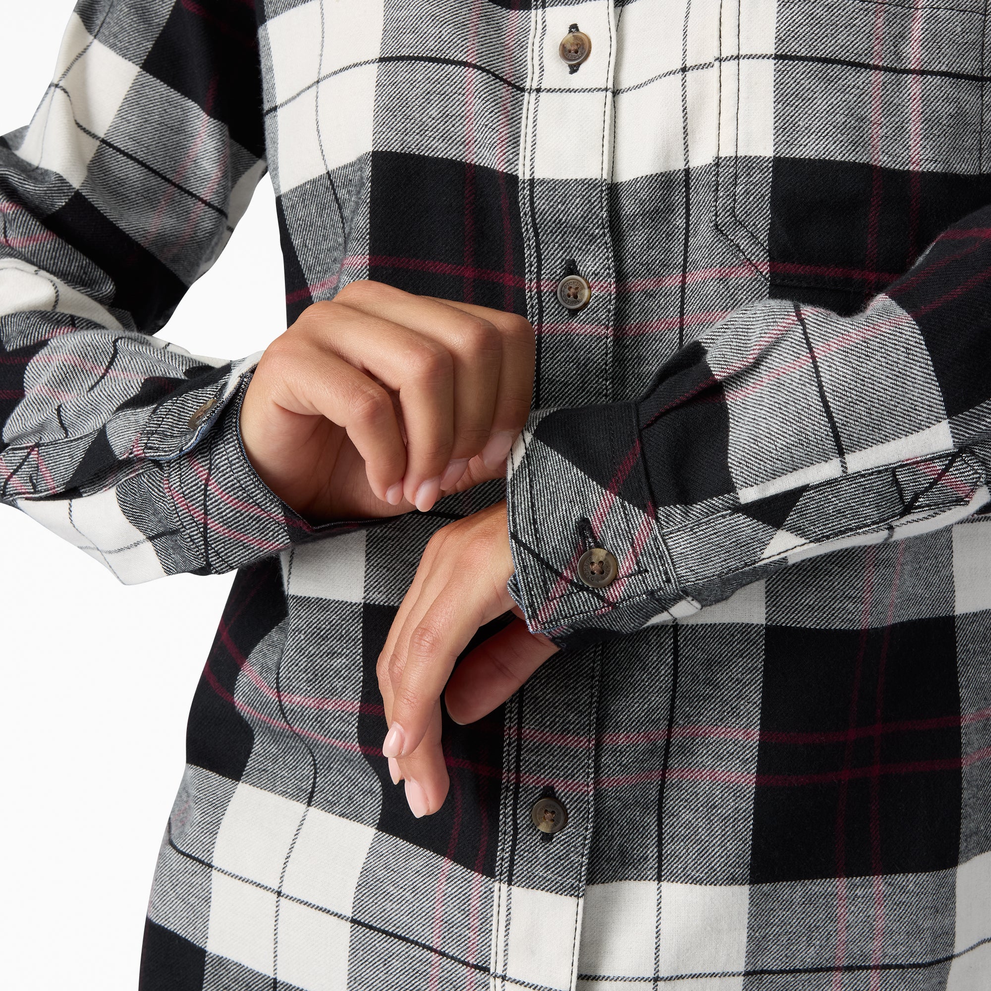 Women's Plaid Flannel Long Sleeve Shirt - Image 6