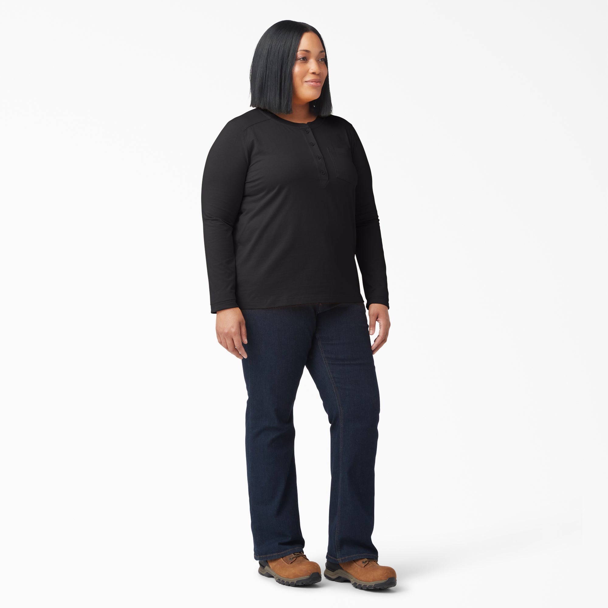 Women's Plus Heavyweight Henley - Image 4