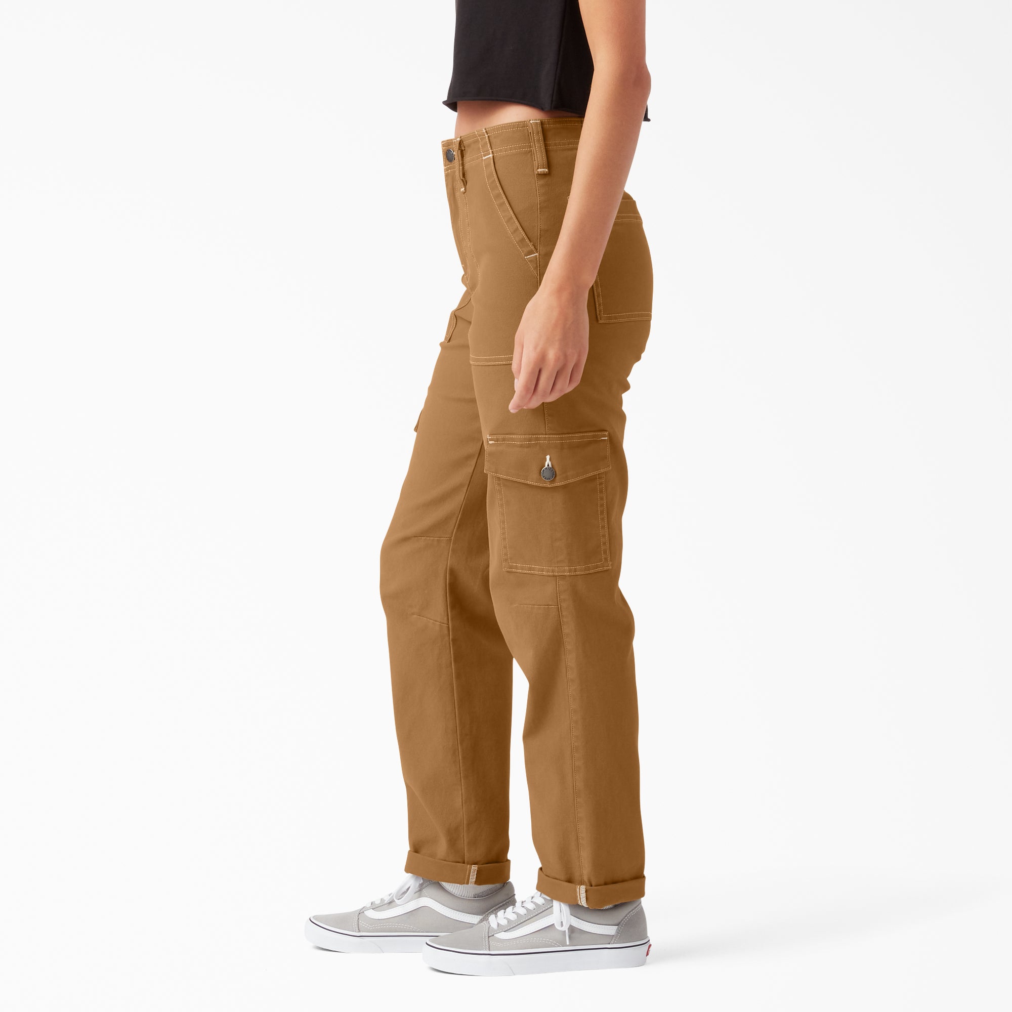 Women's Skinny Fit Cuffed Cargo Pants - Image 3