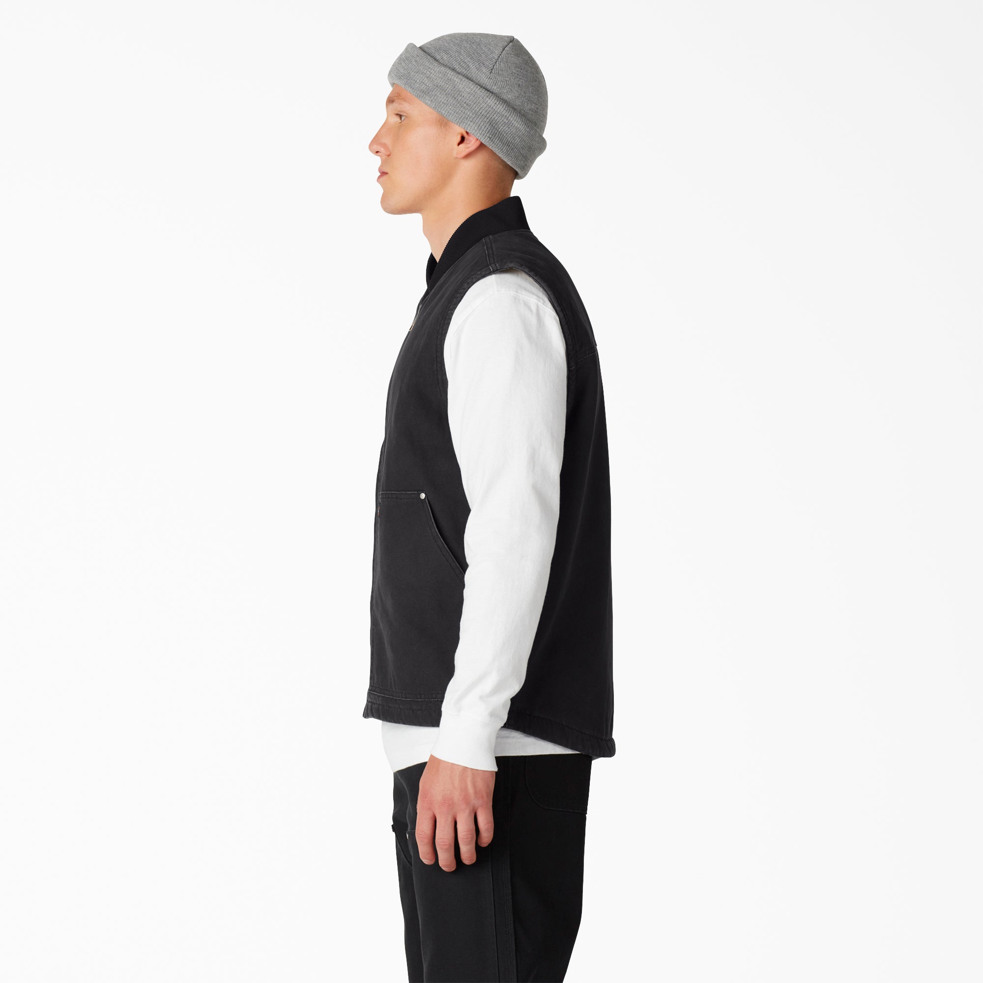 Stonewashed Duck High Pile Fleece Lined Vest - Image 3