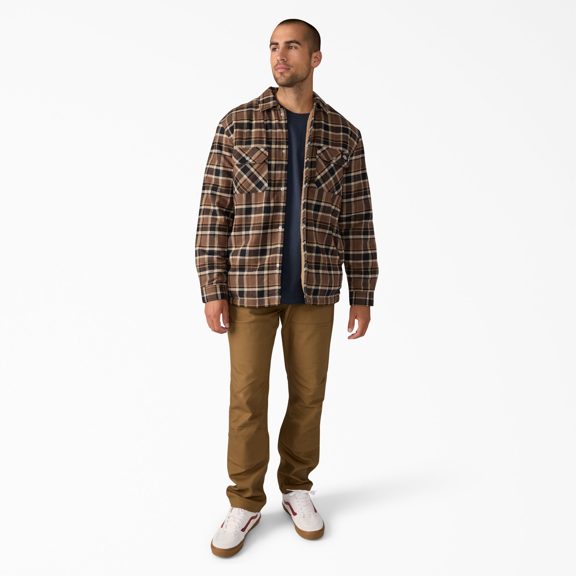 Water Repellent Fleece-Lined Flannel Shirt Jacket - Image 4