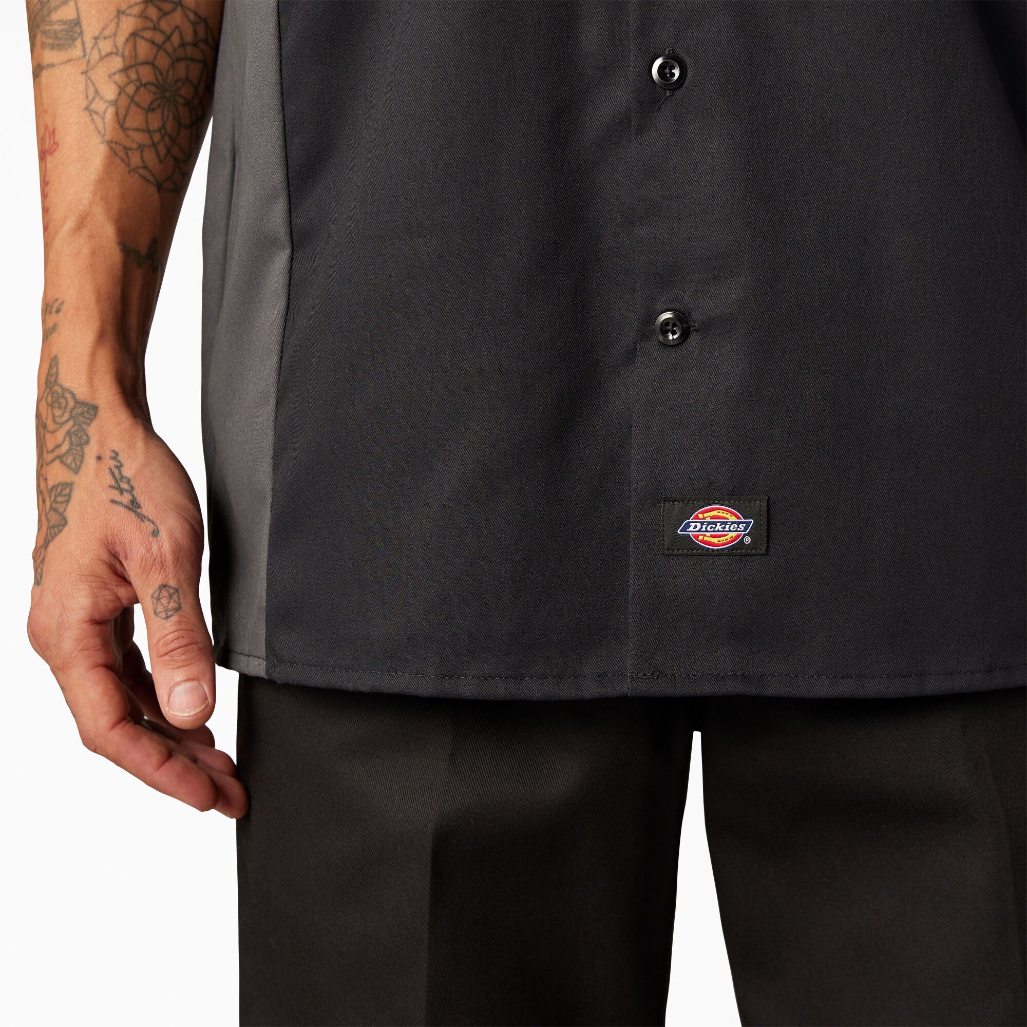 Two-Tone Short Sleeve Work Shirt - Image 8