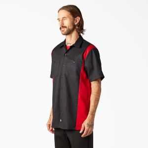 Two-Tone Short Sleeve Work Shirt