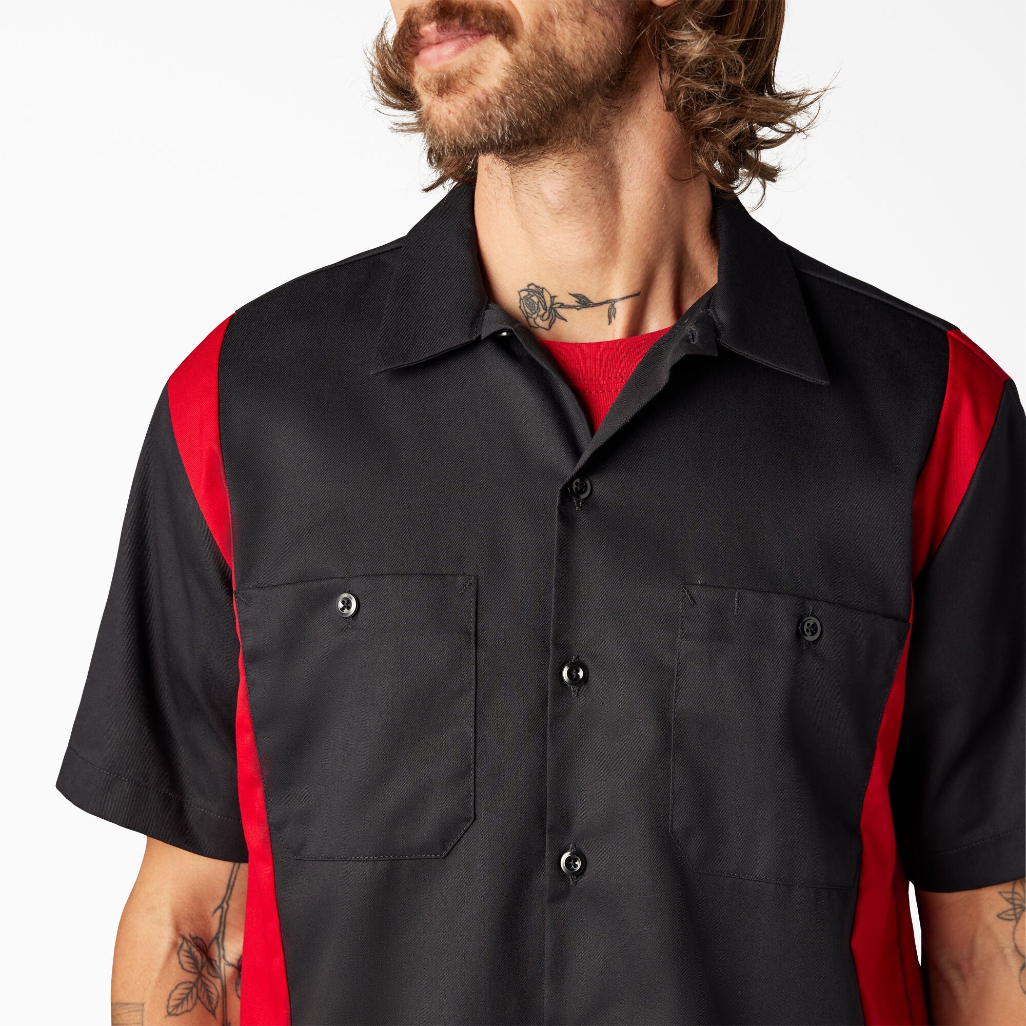 Two-Tone Short Sleeve Work Shirt - Image 5