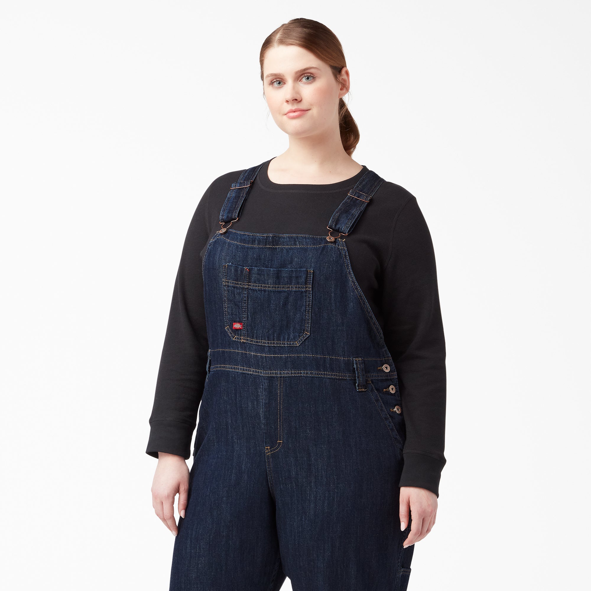 Women's Plus Relaxed Fit Bib Overalls - Image 4