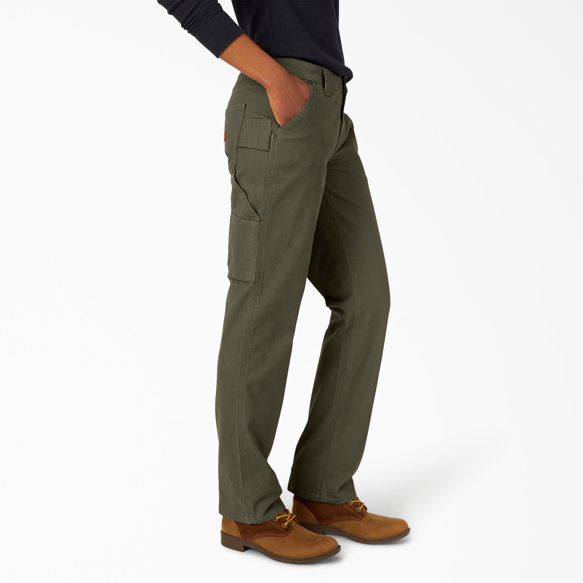 Women's FLEX Relaxed Straight Fit Duck Carpenter Pants - Image 4