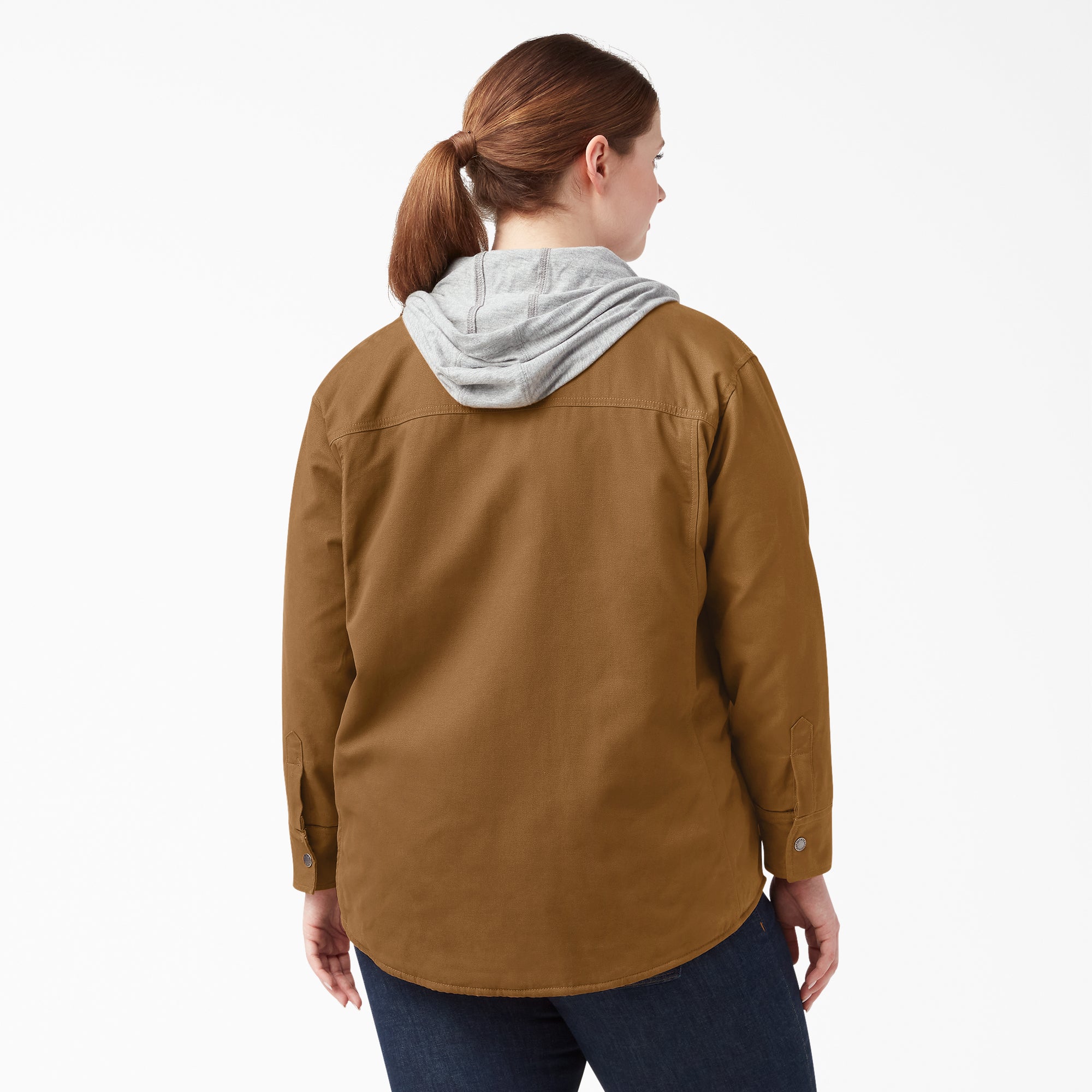 Women's Plus Duck Hooded Shirt Jacket - Image 2