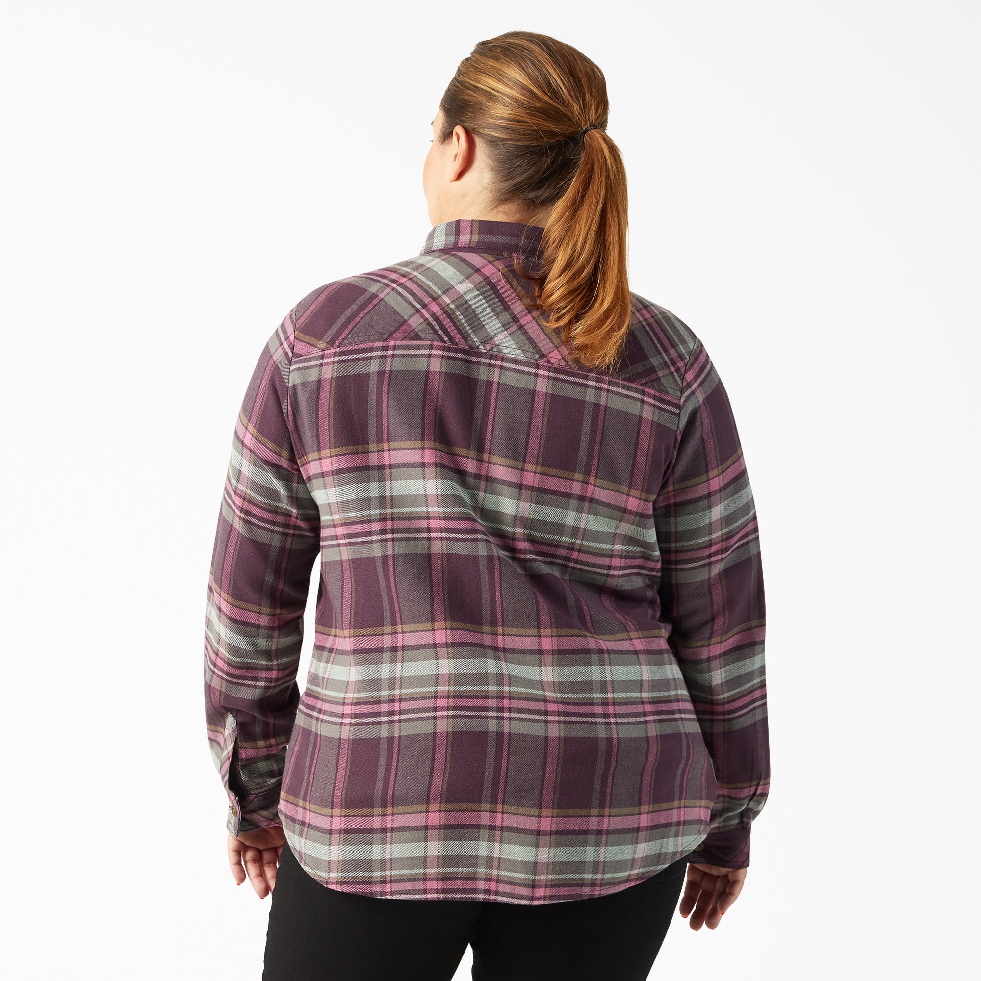 Women's Plus Long Sleeve Plaid Flannel Shirt - Image 2