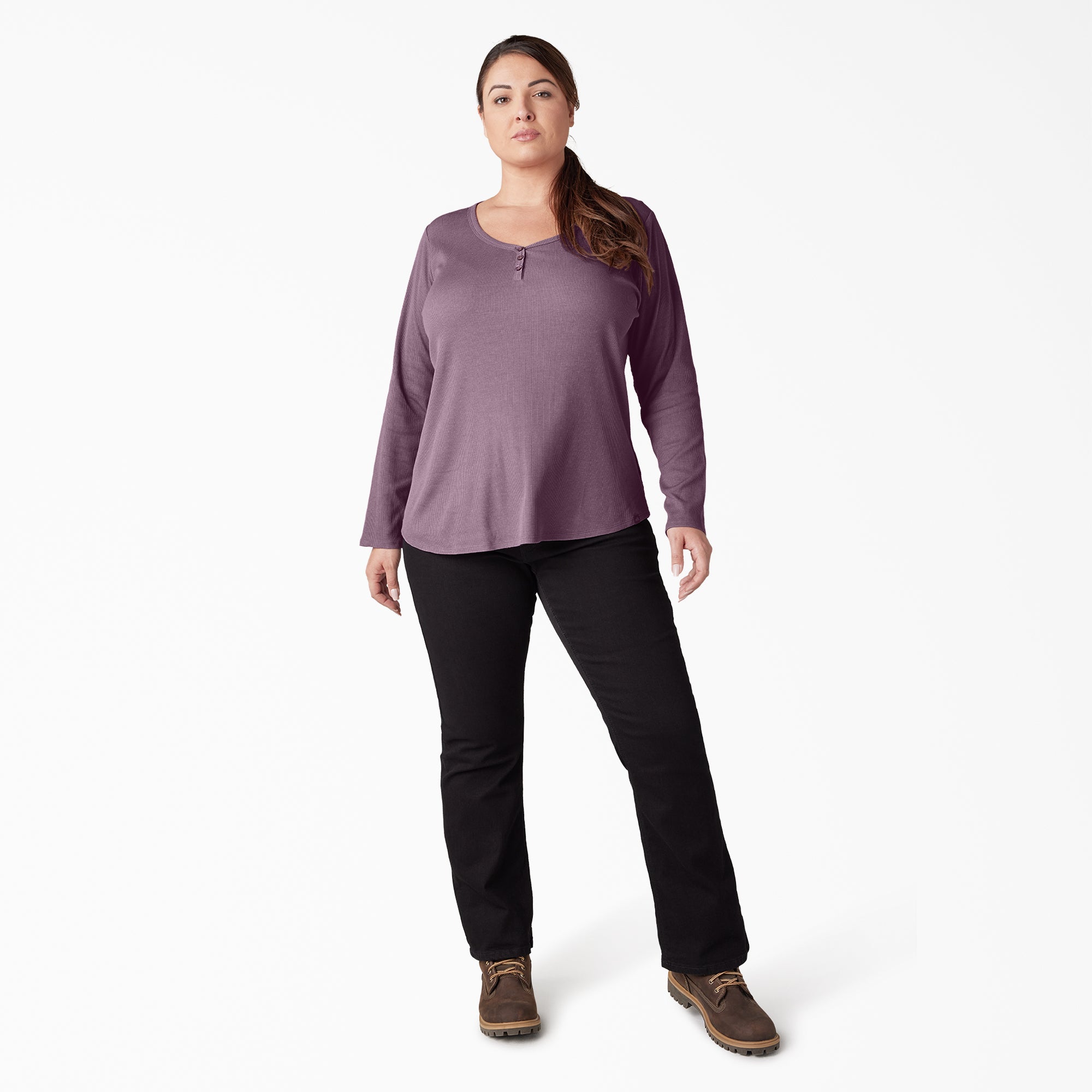 Women's Plus Henley Long Sleeve Shirt - Image 5