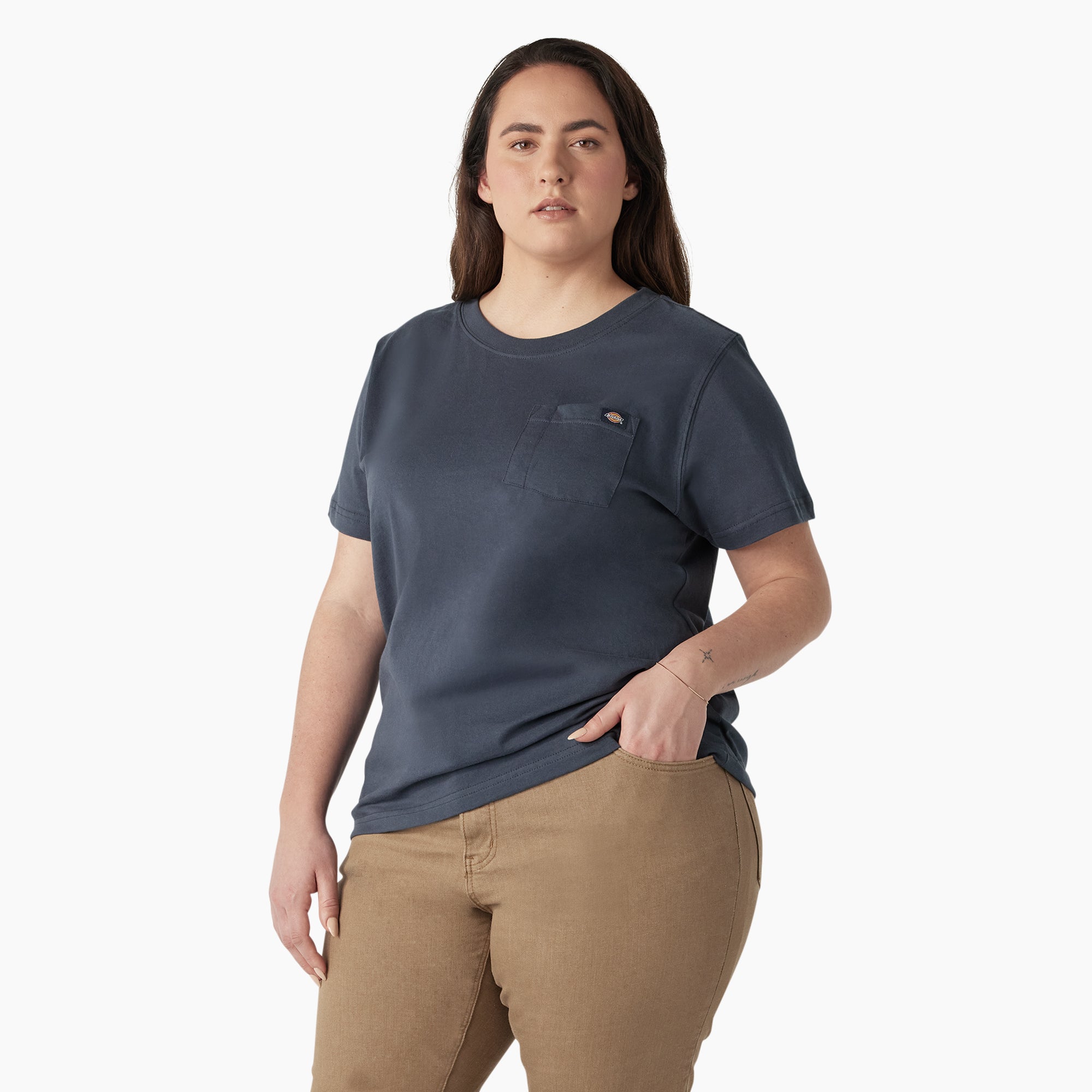 Women's Plus Heavyweight Short Sleeve Pocket T-Shirt - Image 3