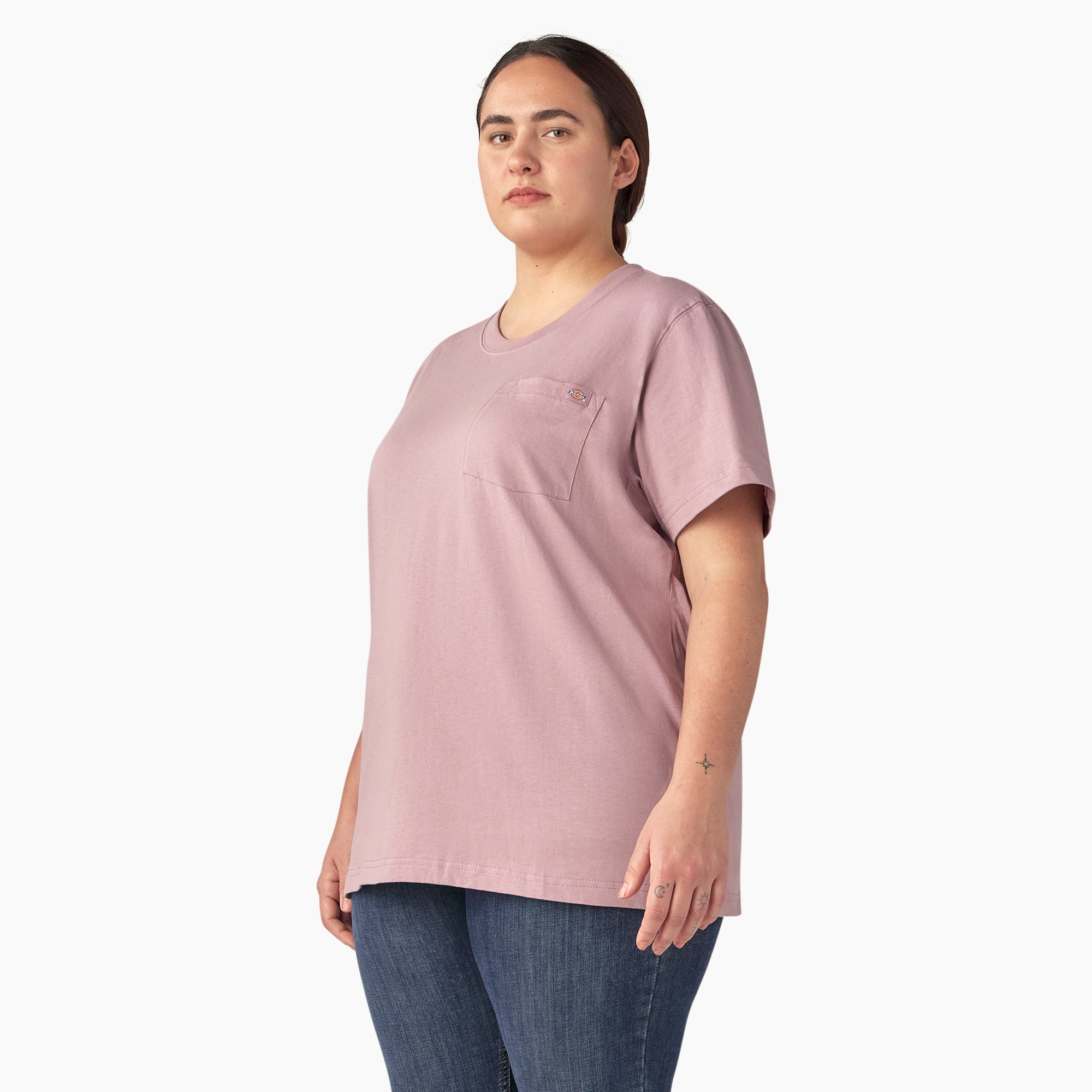 Women's Plus Heavyweight Short Sleeve Pocket T-Shirt - Image 3