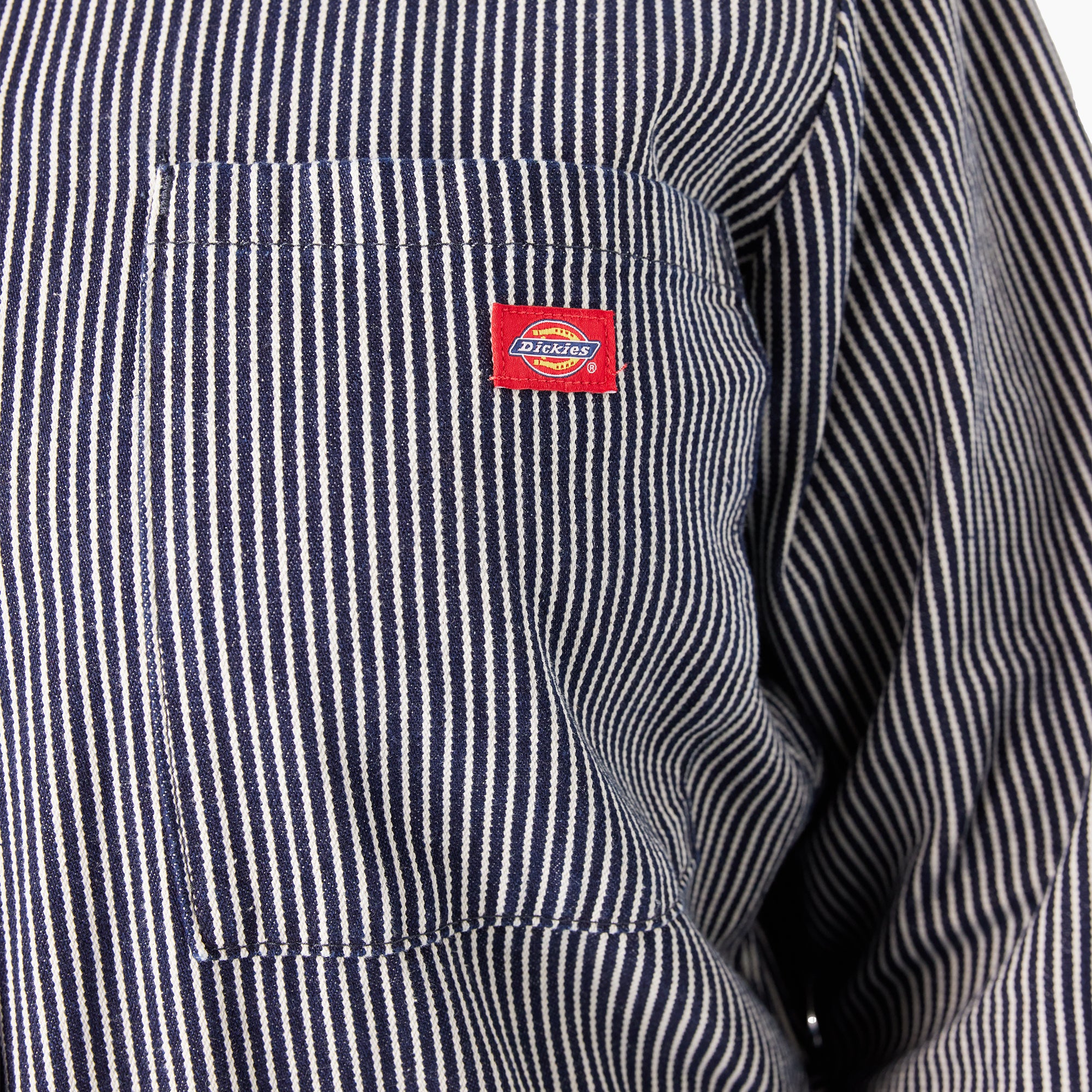 Women's Plus Relaxed Fit Long Sleeve Hickory Stripe Coveralls - Image 6